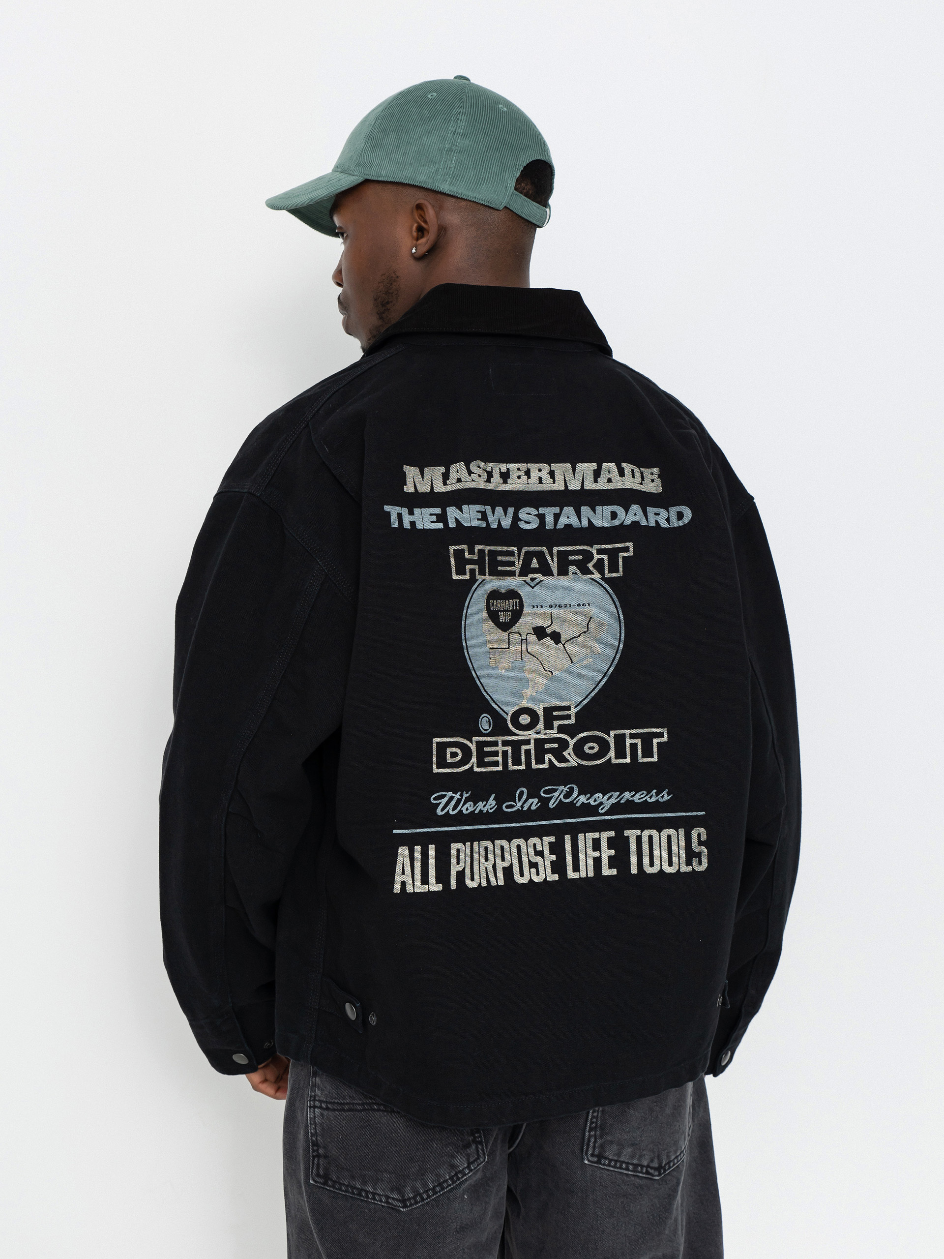 Bunda Carhartt WIP OG Arcan Graphic (black/black/heavy stone wash)