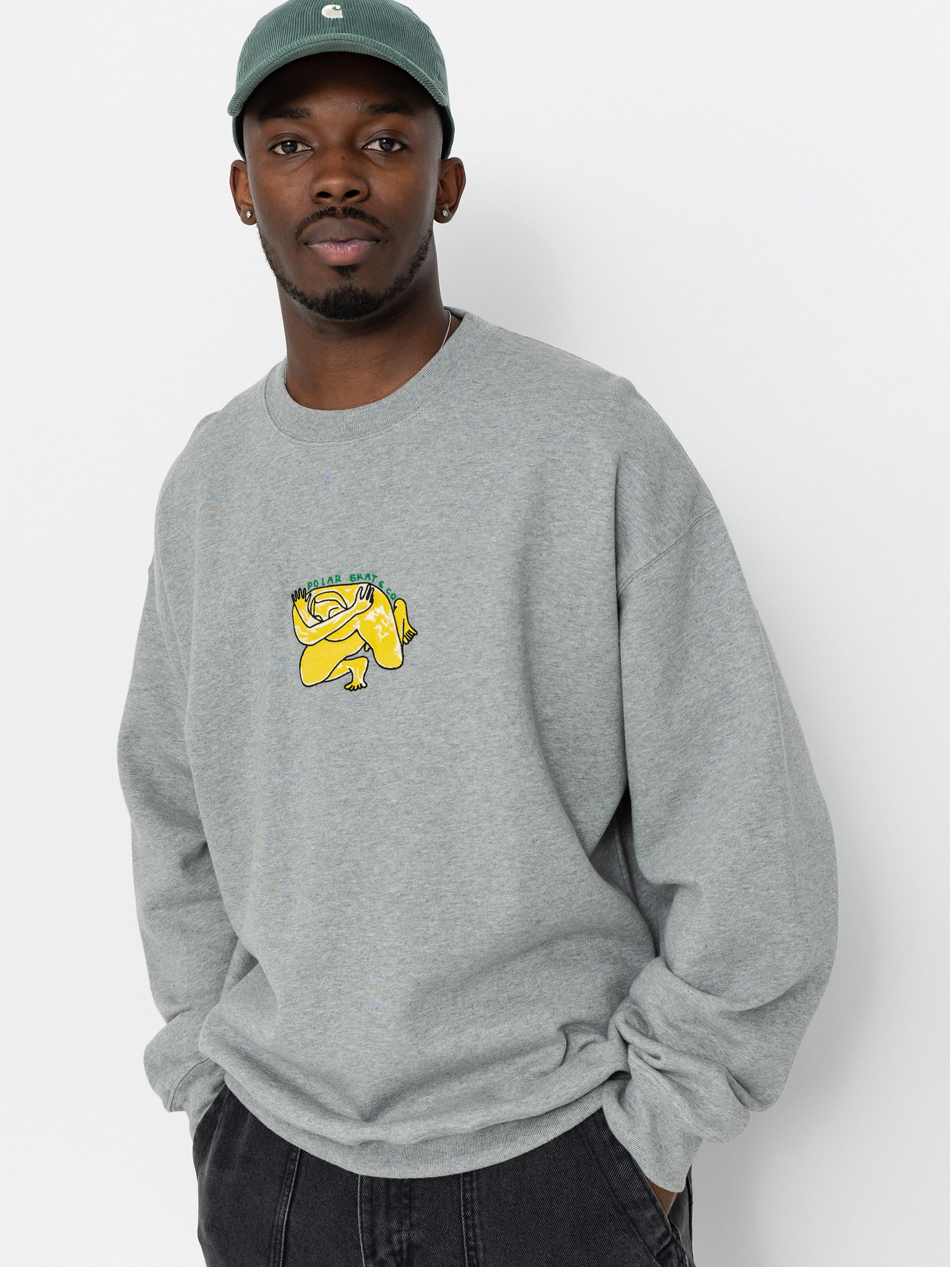 Mikina Polar Skate Dave Crewneck Shy Bow (heather grey)