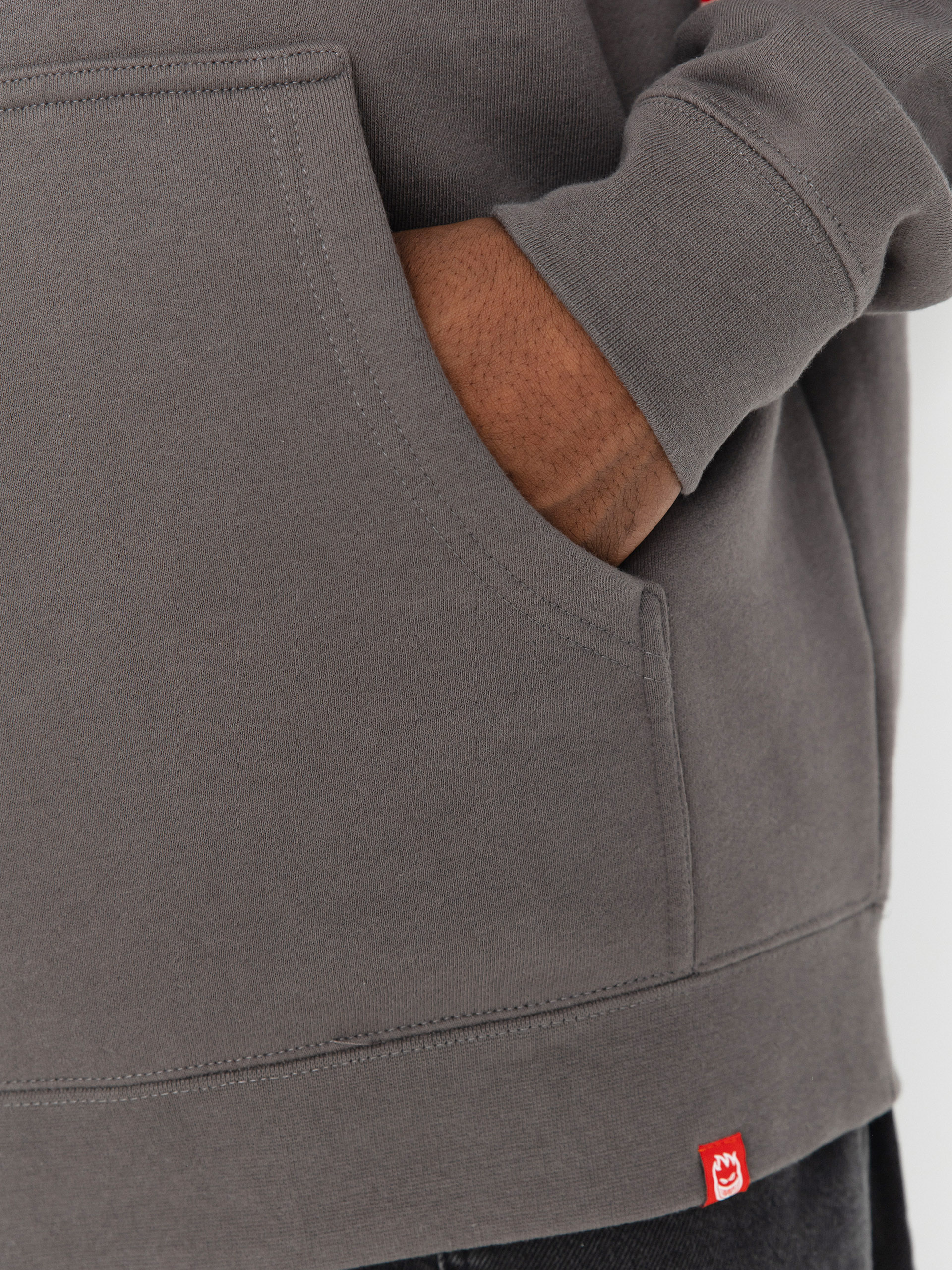 Mikina s kapucí Spitfire Burnout HD (charcoal solid w/multi color prints)