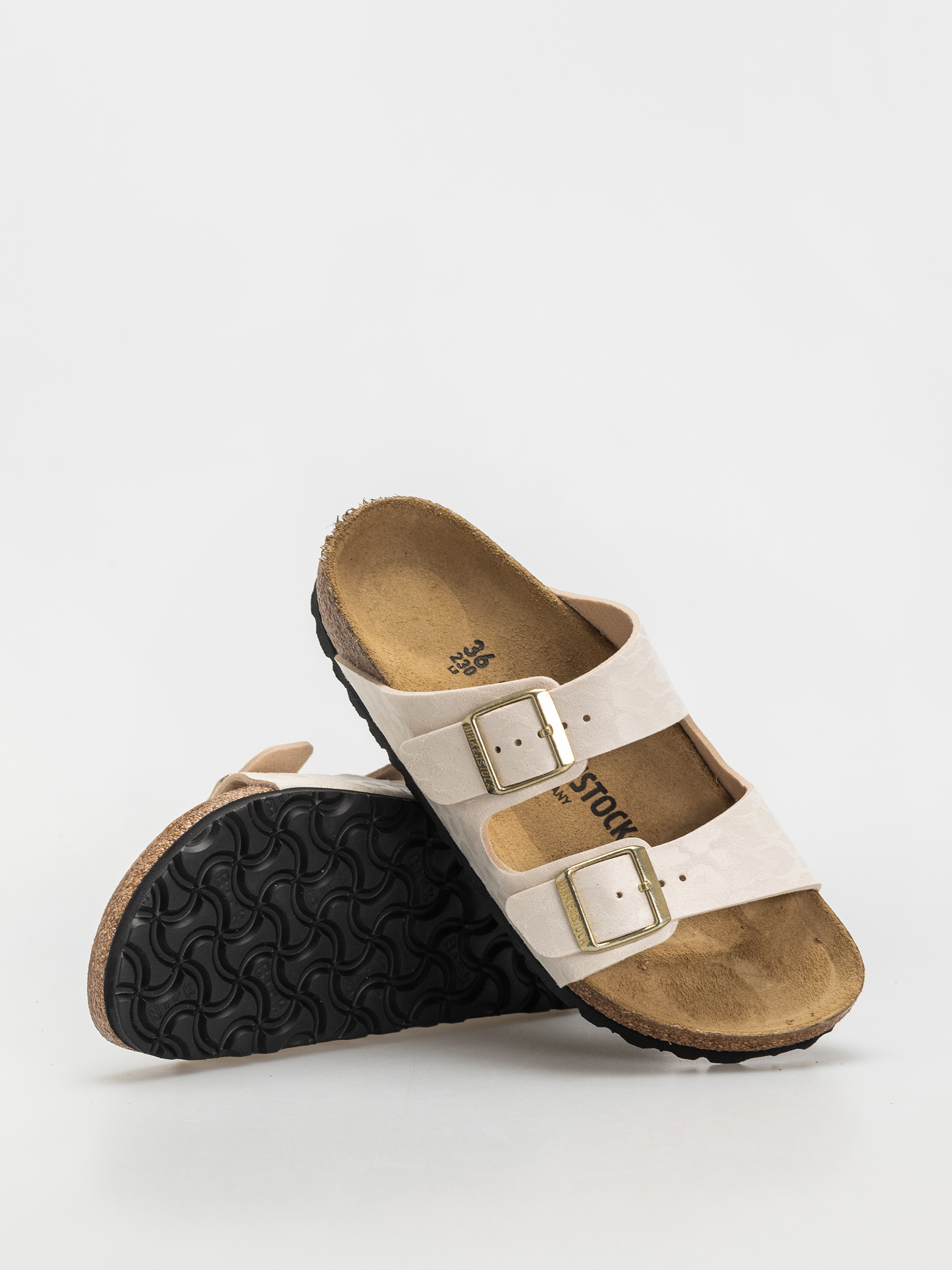Plážovky Birkenstock Arizona Synthetics Narrow Wmn (leo eggshell)