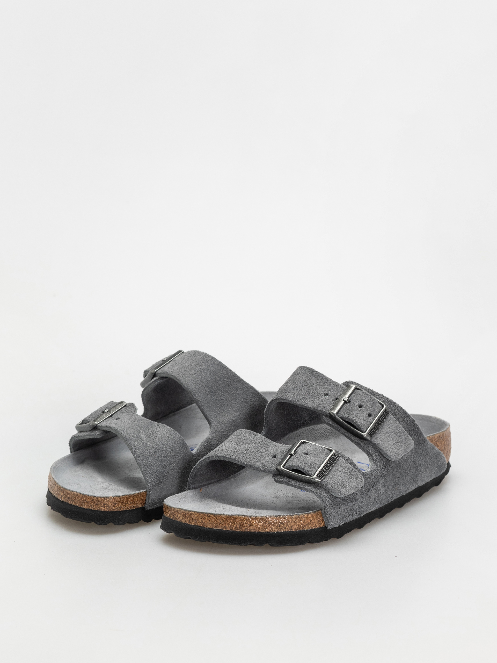 Plážovky Birkenstock Arizona Suede Leather Narrow Wmn (basalt gray)
