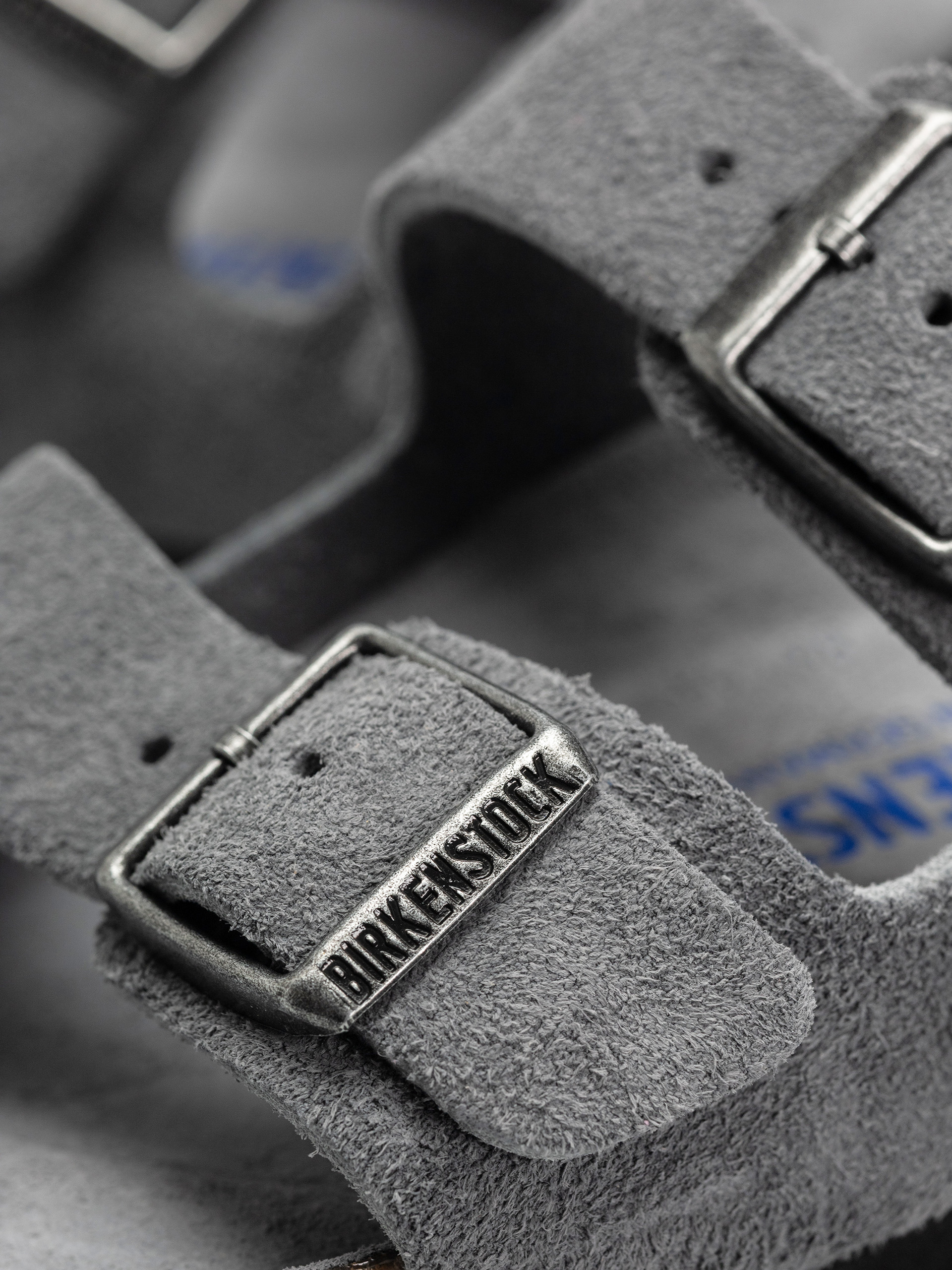 Plážovky Birkenstock Arizona Suede Leather Narrow Wmn (basalt gray)