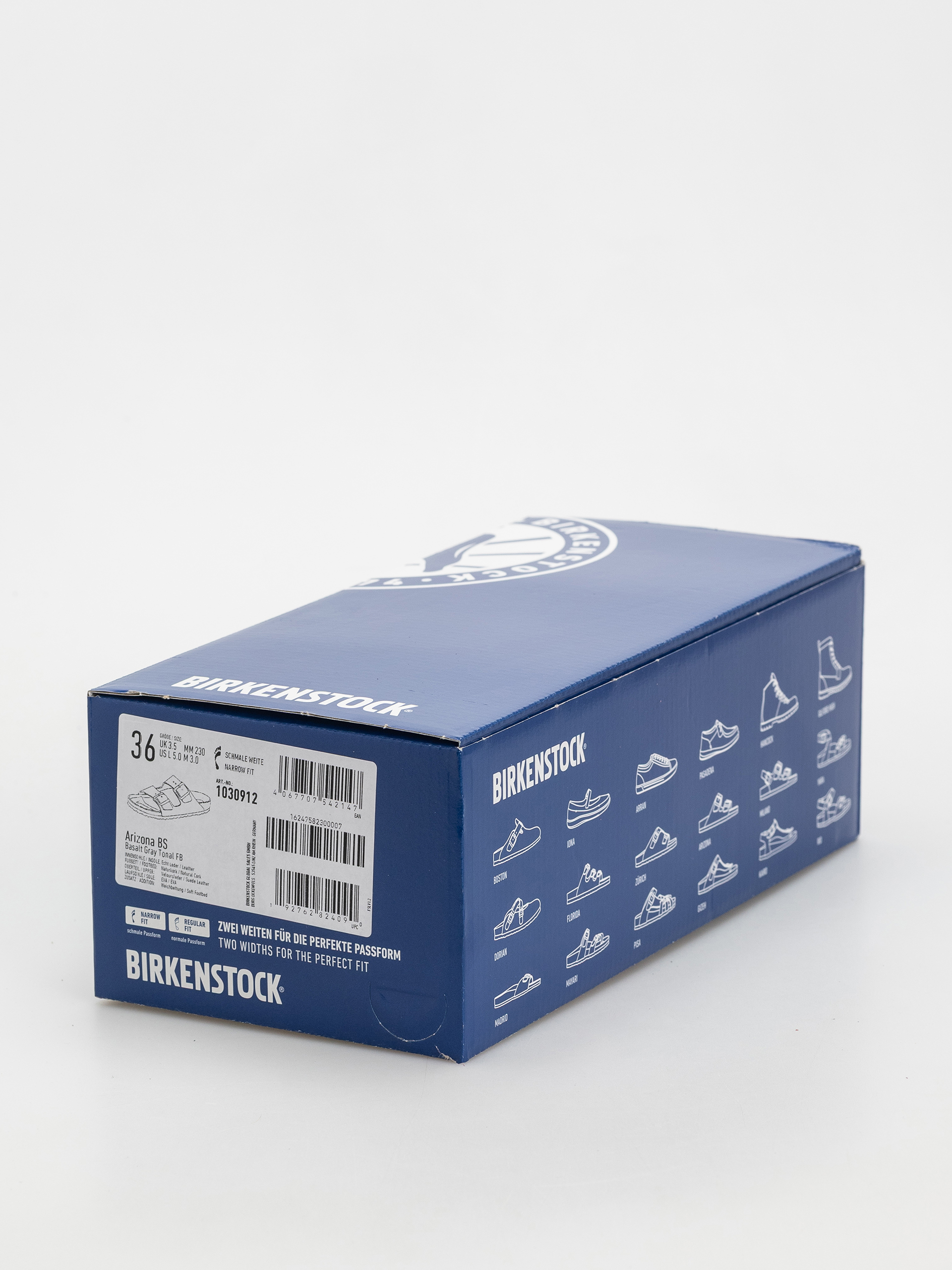 Plážovky Birkenstock Arizona Suede Leather Narrow Wmn (basalt gray)