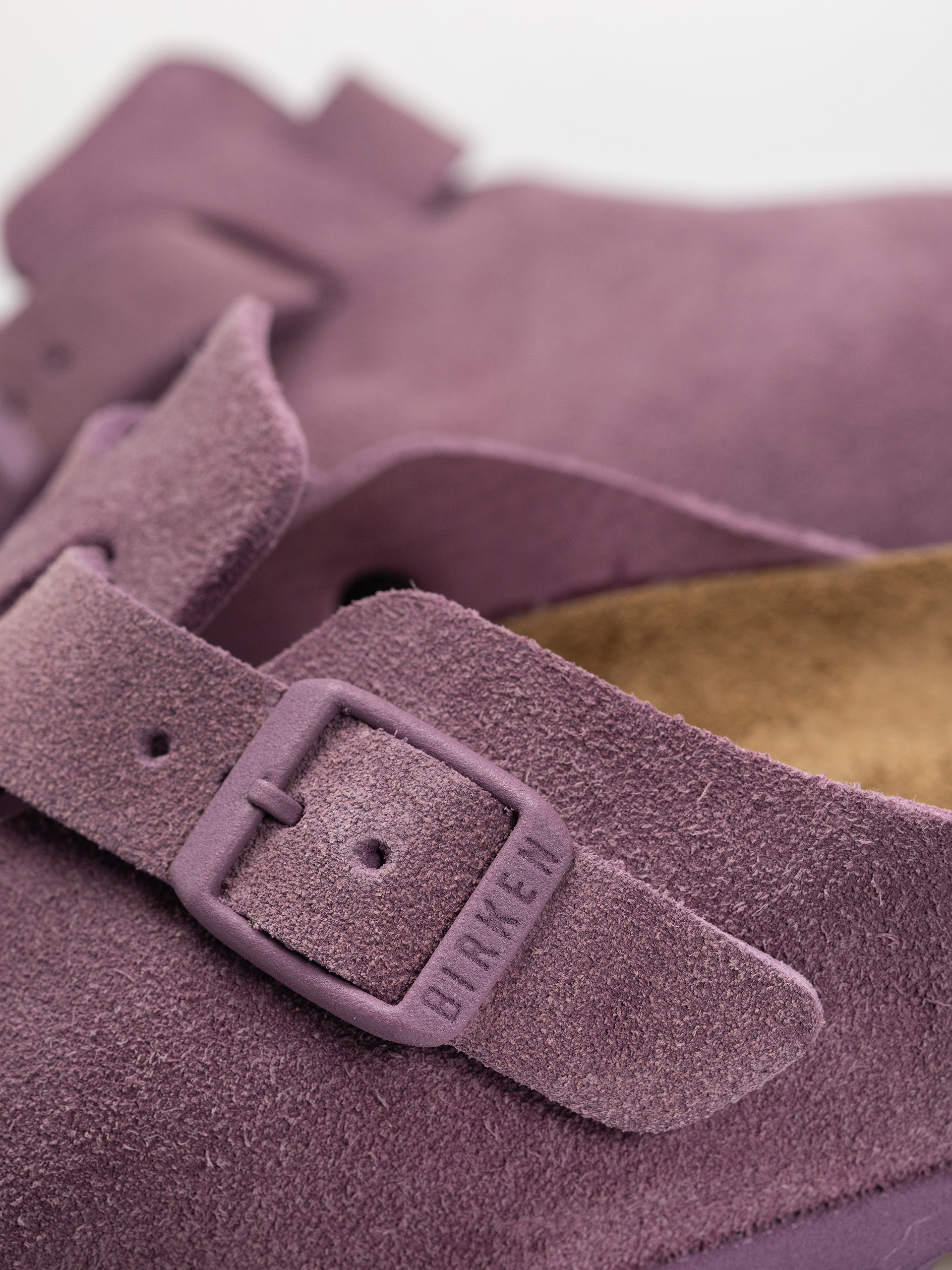 Plážovky Birkenstock Boston Suede Leather Narrow Wmn (mauve)