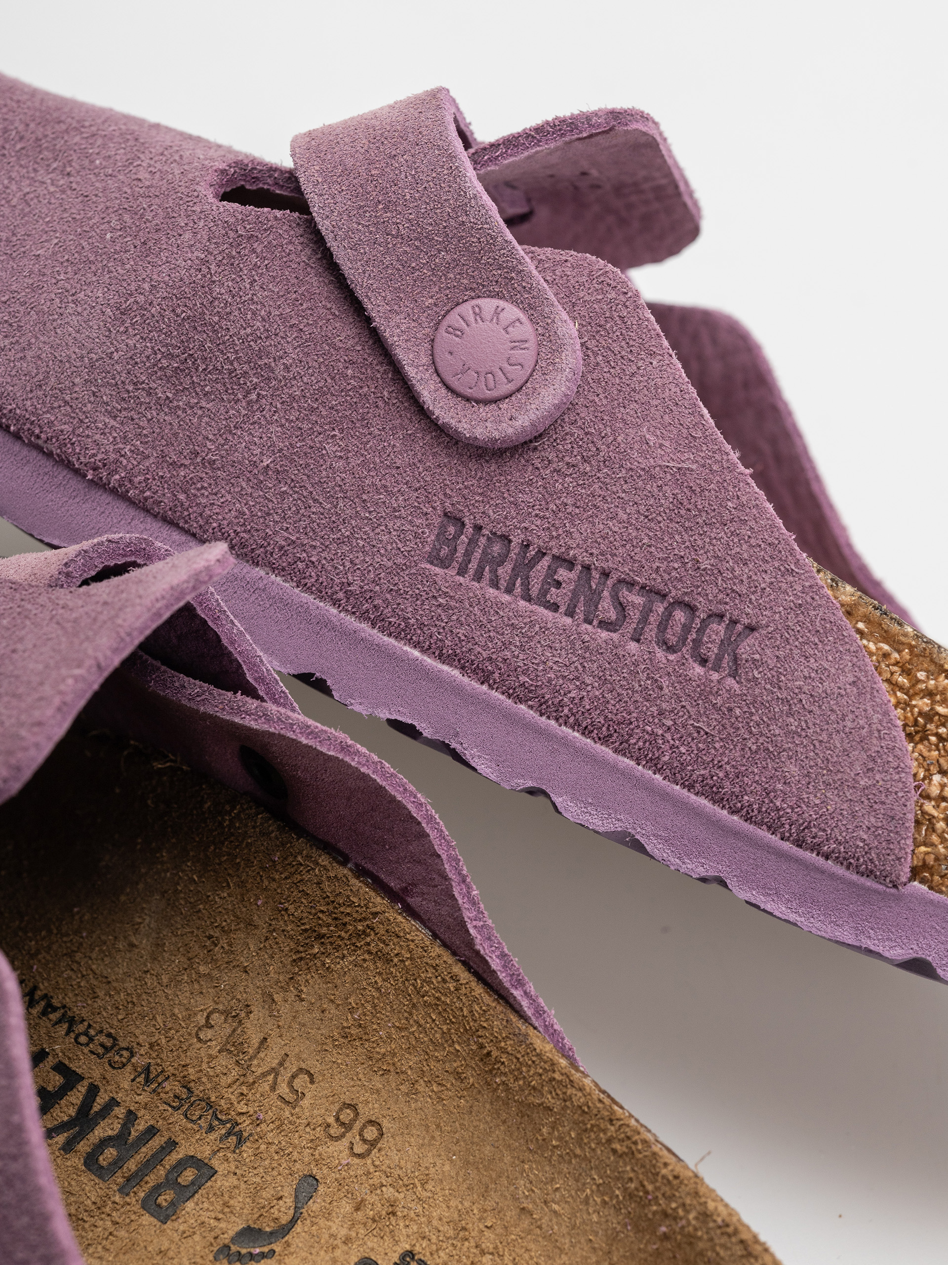 Plážovky Birkenstock Boston Suede Leather Narrow Wmn (mauve)