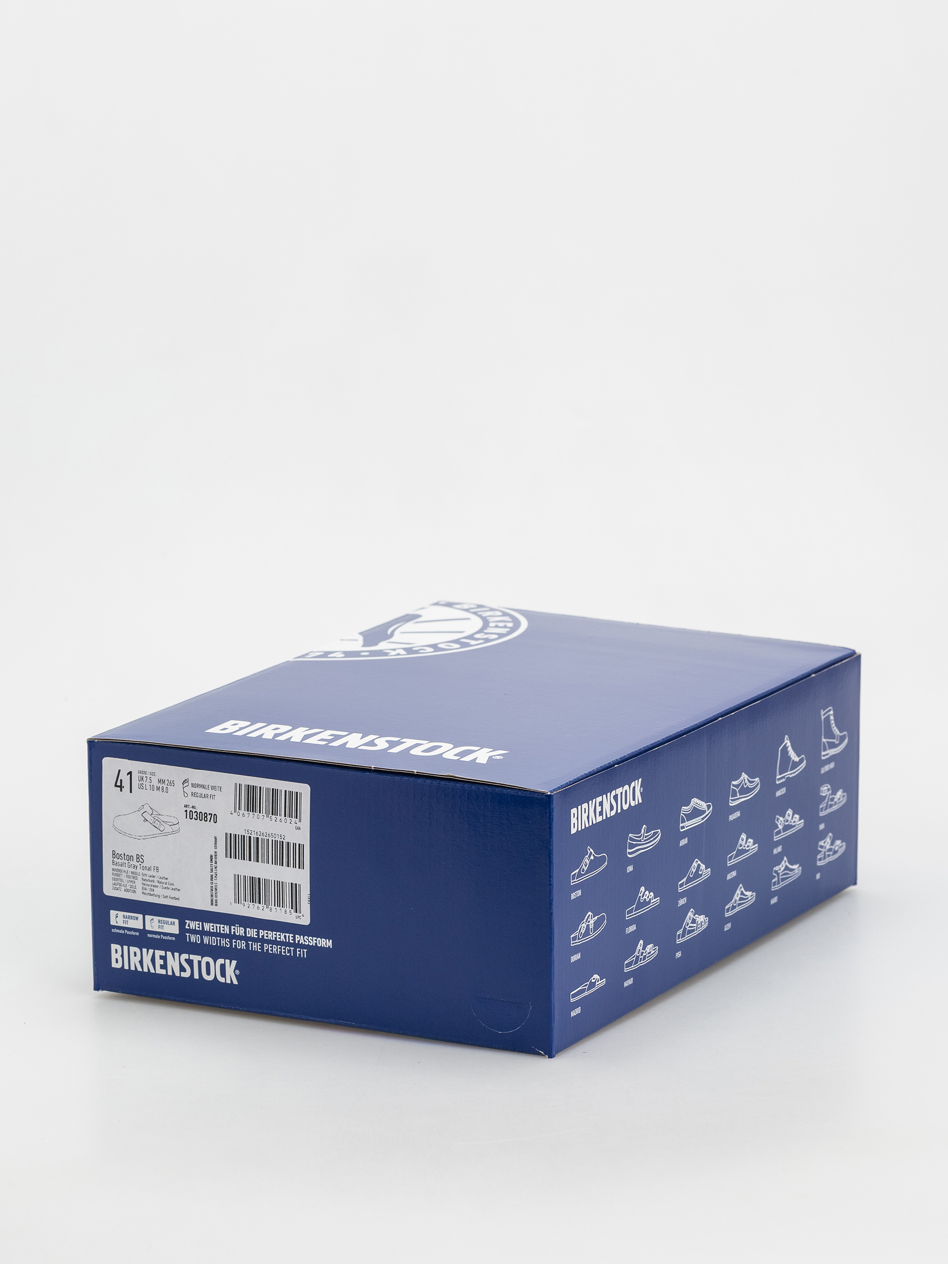 Plážovky Birkenstock Boston SFB Suede Leather Regular (basalt gray)