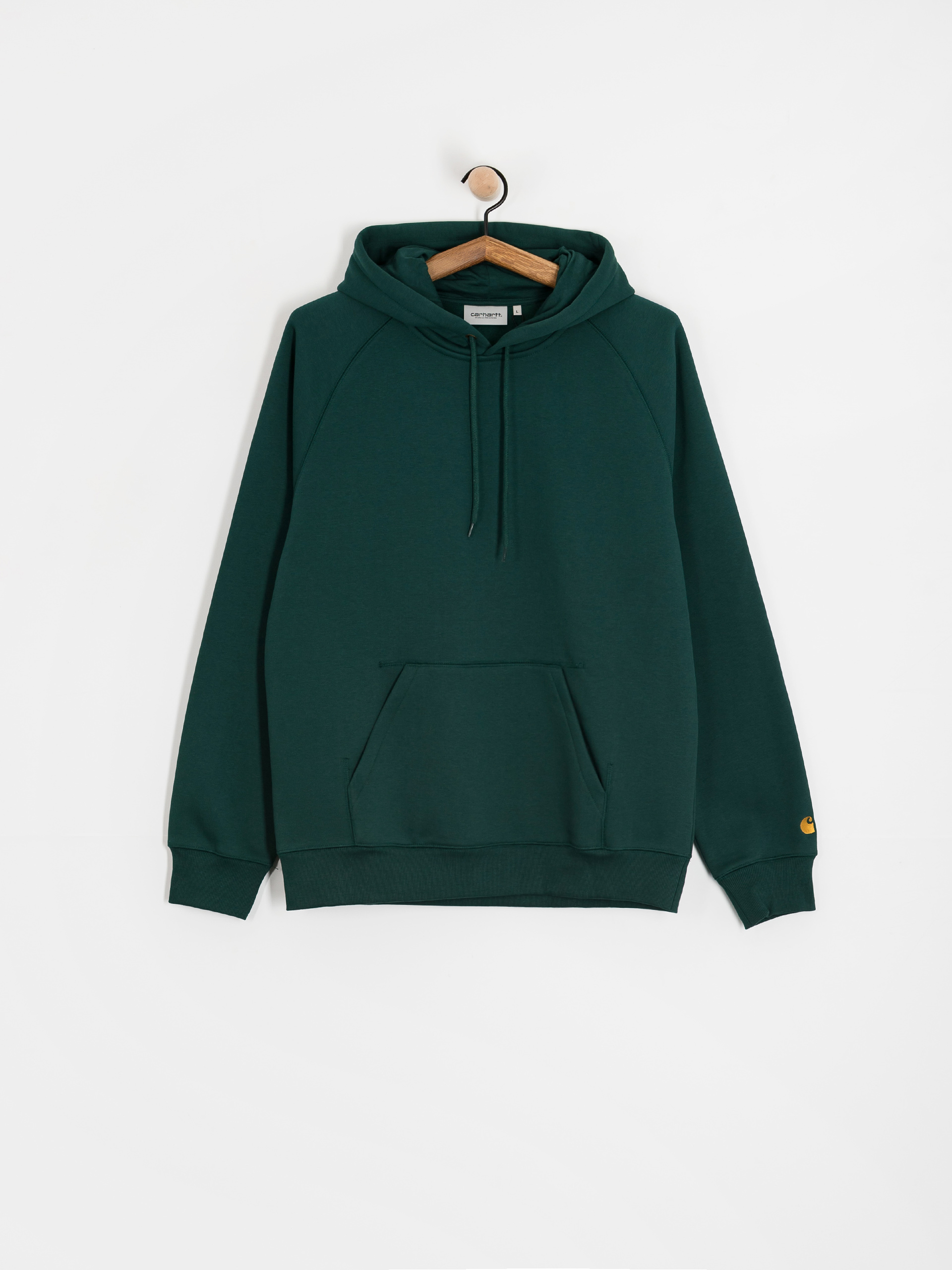 Mikina s kapucí Carhartt WIP Chase HD (dark fir/gold)