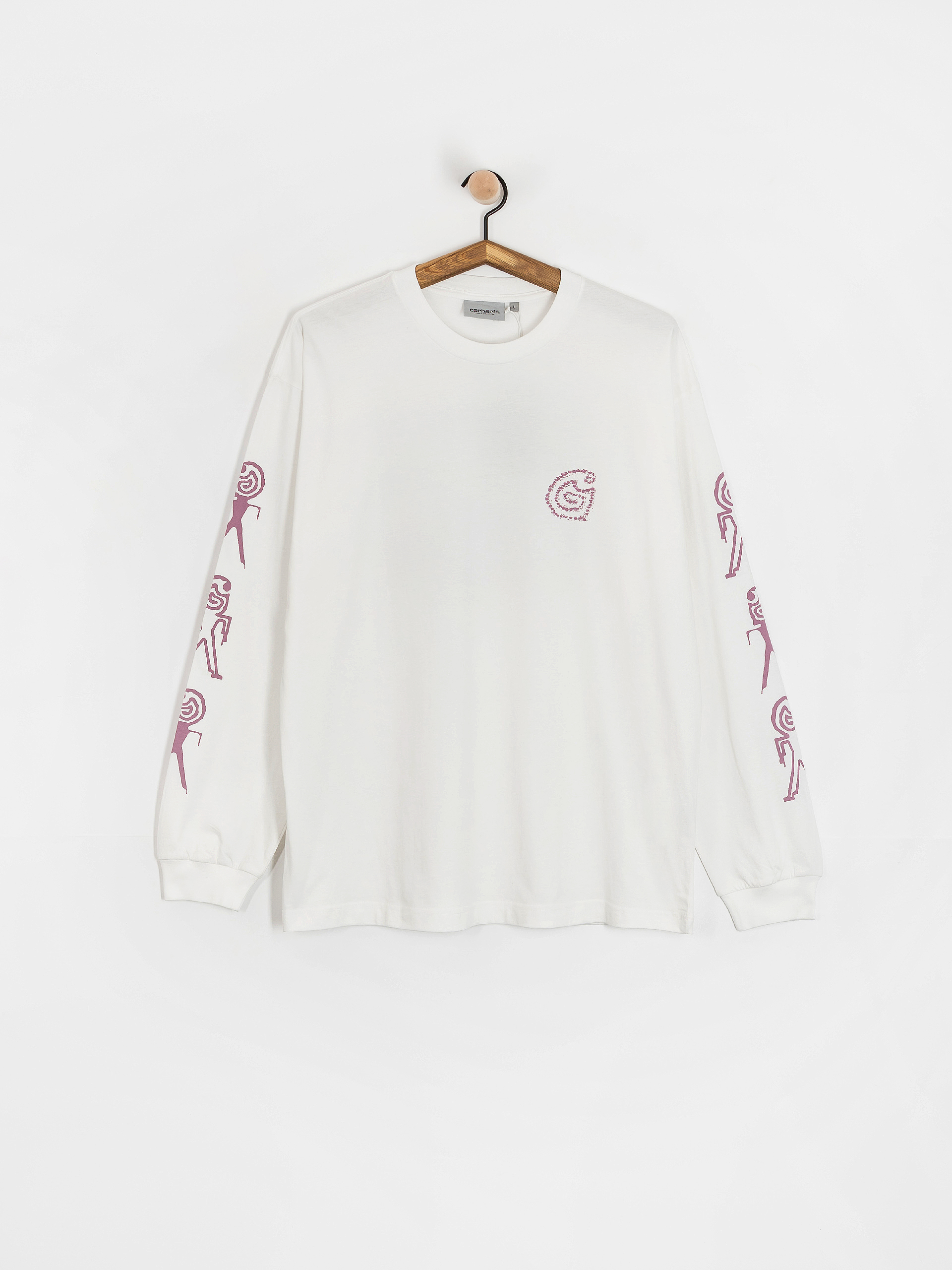 Triko Carhartt WIP Terrestrial (white/pink fog/pigment garment dyed)