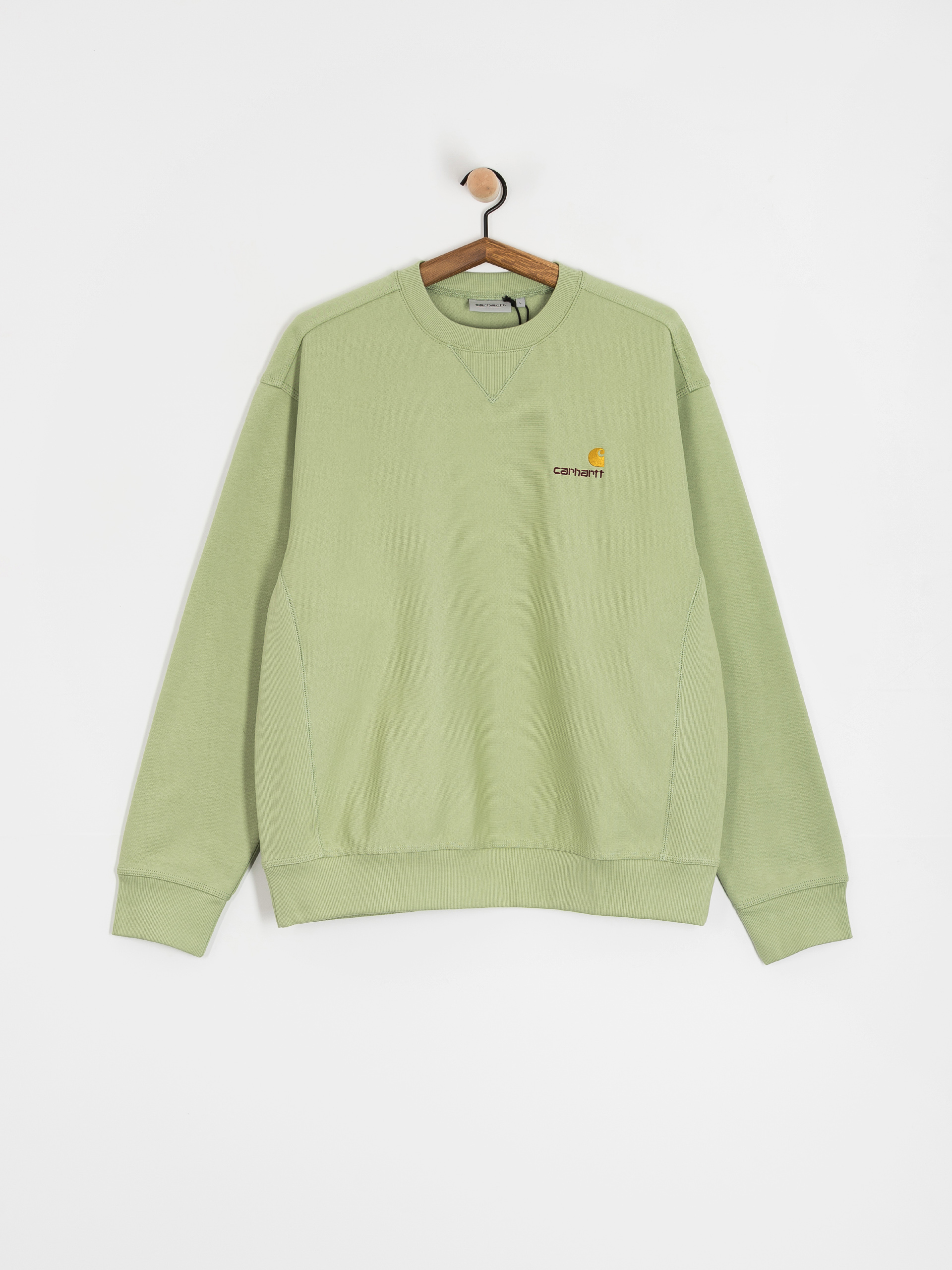 Mikina Carhartt WIP American Script (pale olive)
