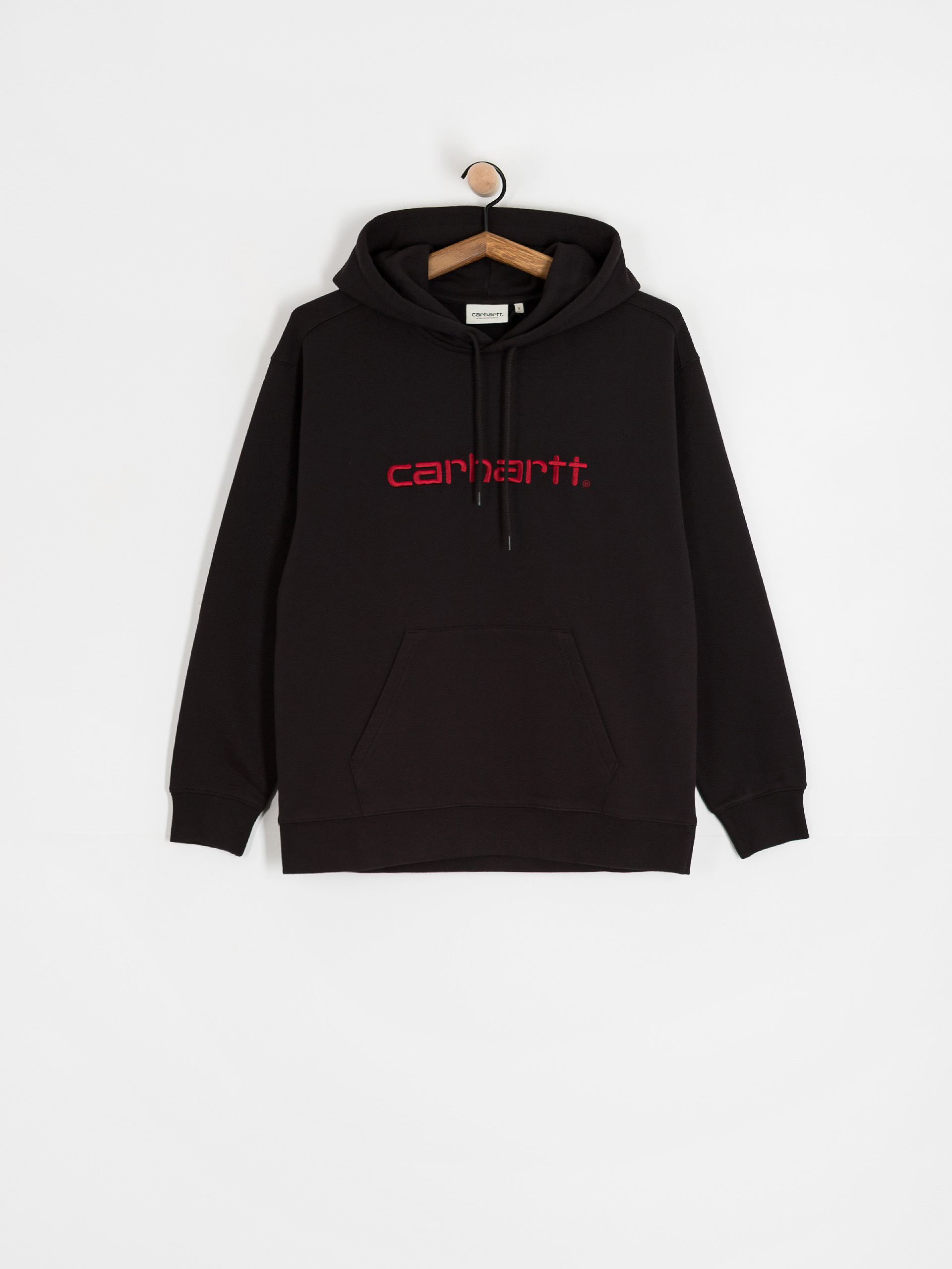 Mikina s kapucí Carhartt WIP Carhartt HD Wmn (black/scarlet)
