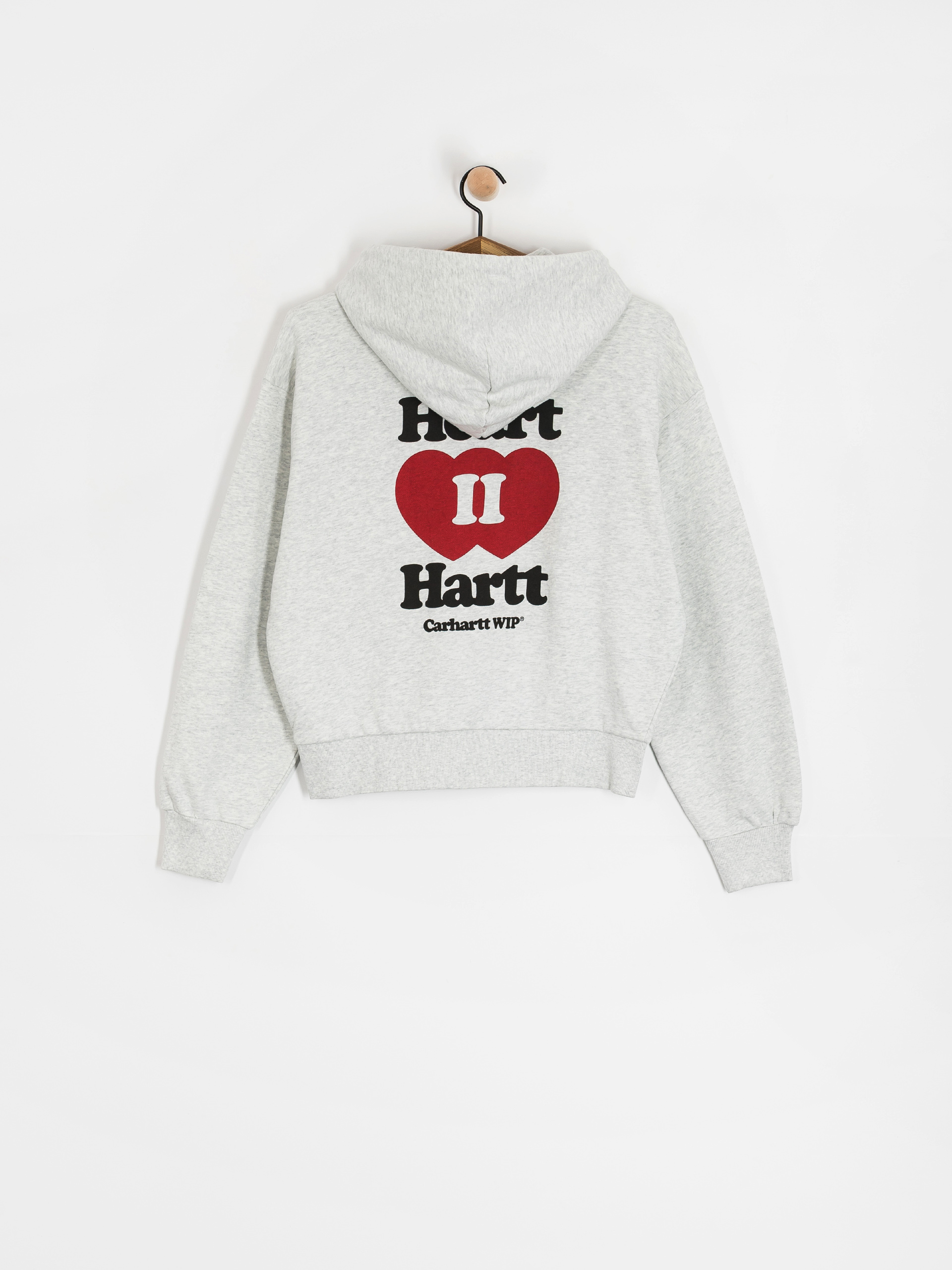 Mikina s kapucí Carhartt WIP Heart II Hartt ZHD Wmn (ash heather)