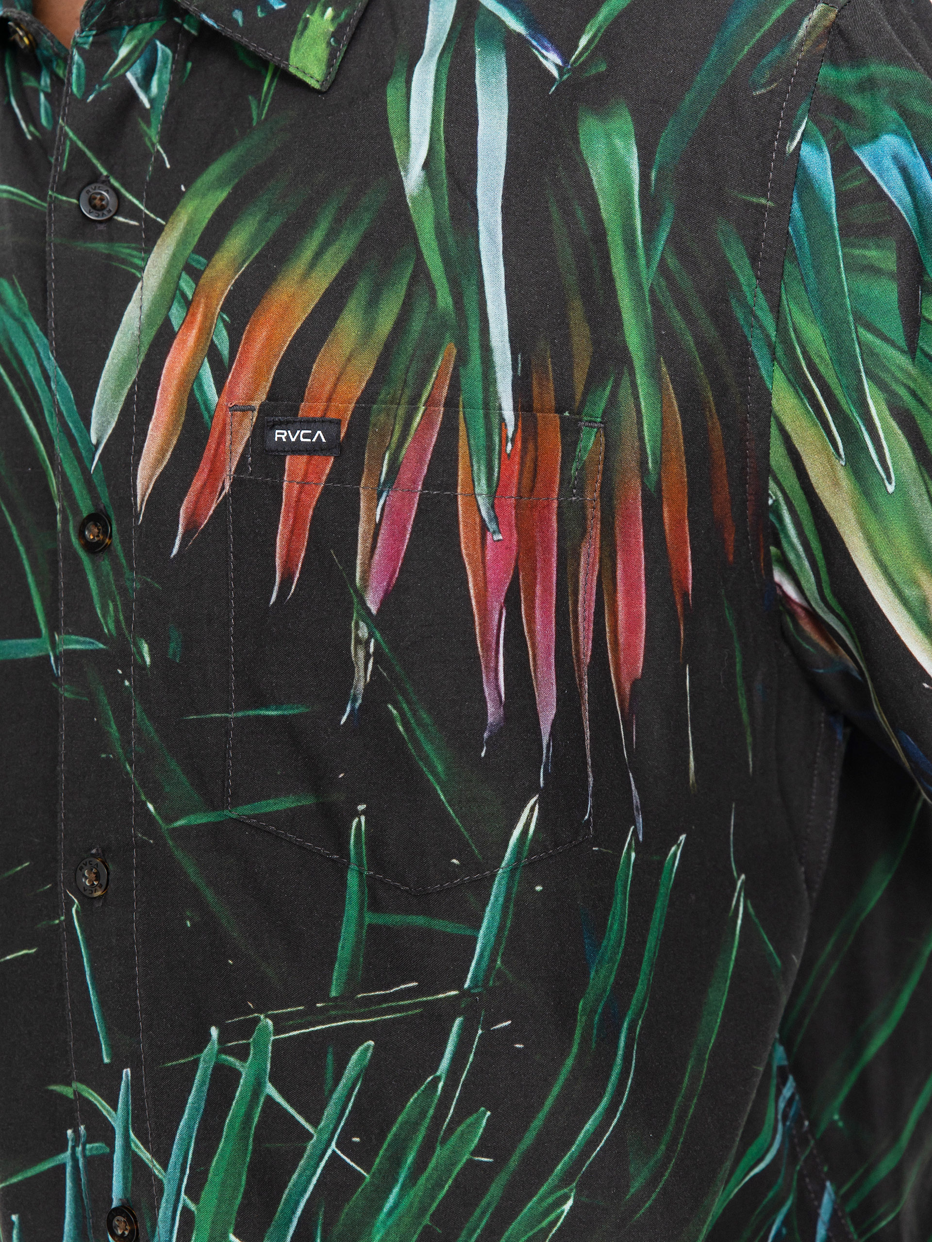 Košile RVCA Hawaii Palms (black)