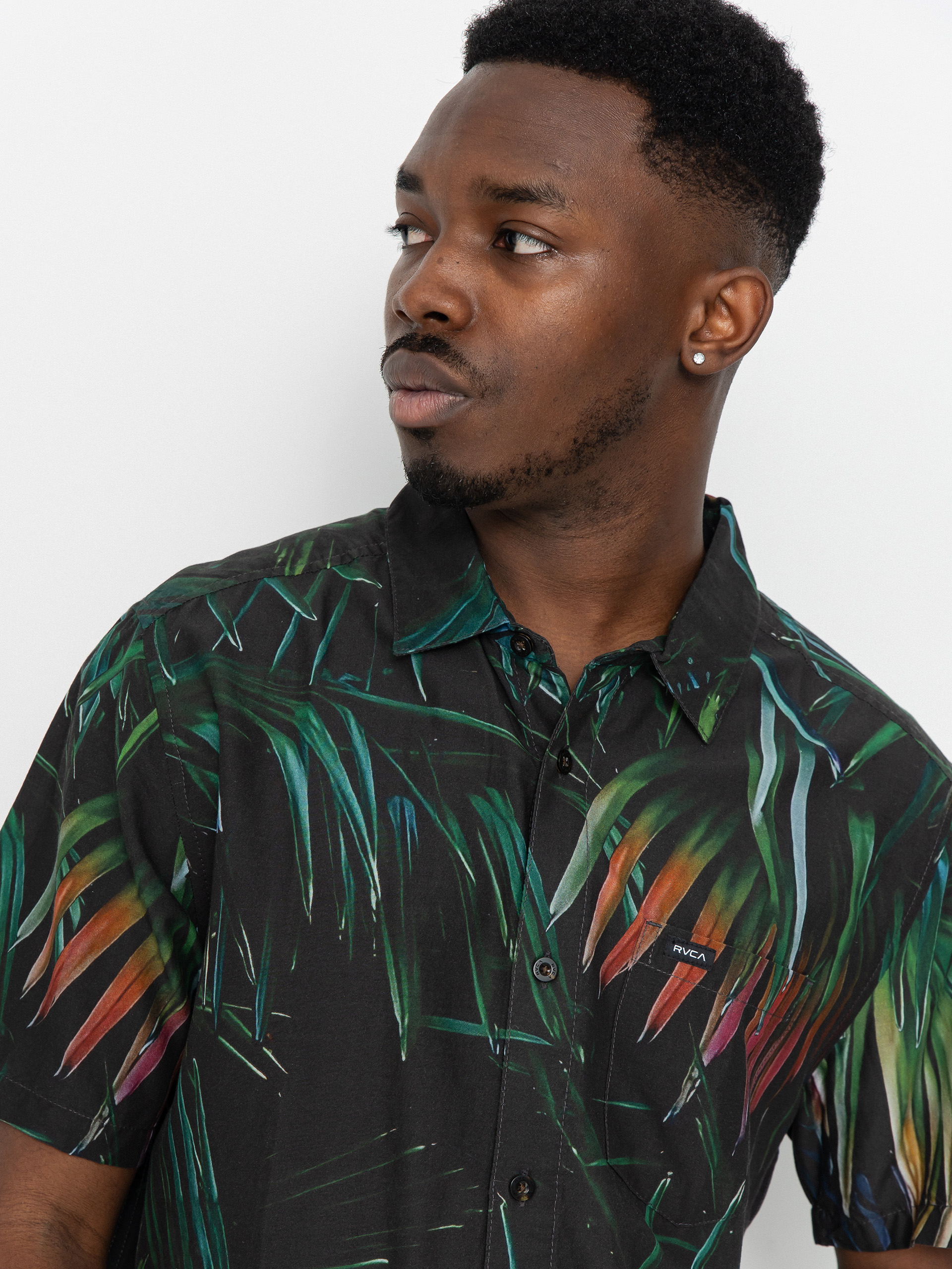 Košile RVCA Hawaii Palms (black)