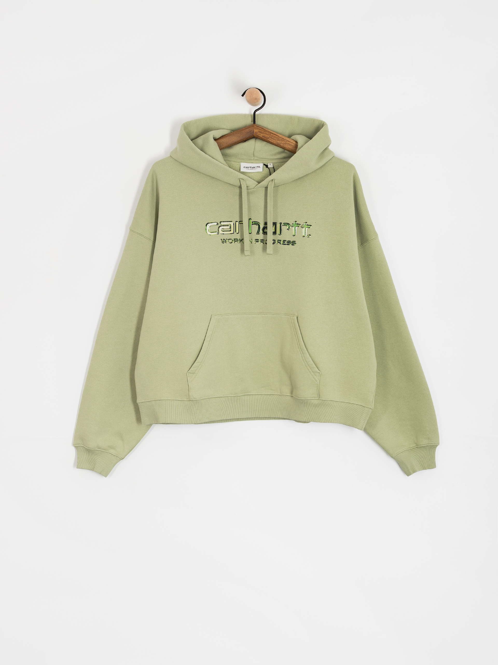 Mikina s kapucí Carhartt WIP Solar Chrome HD Wmn (pale olive)