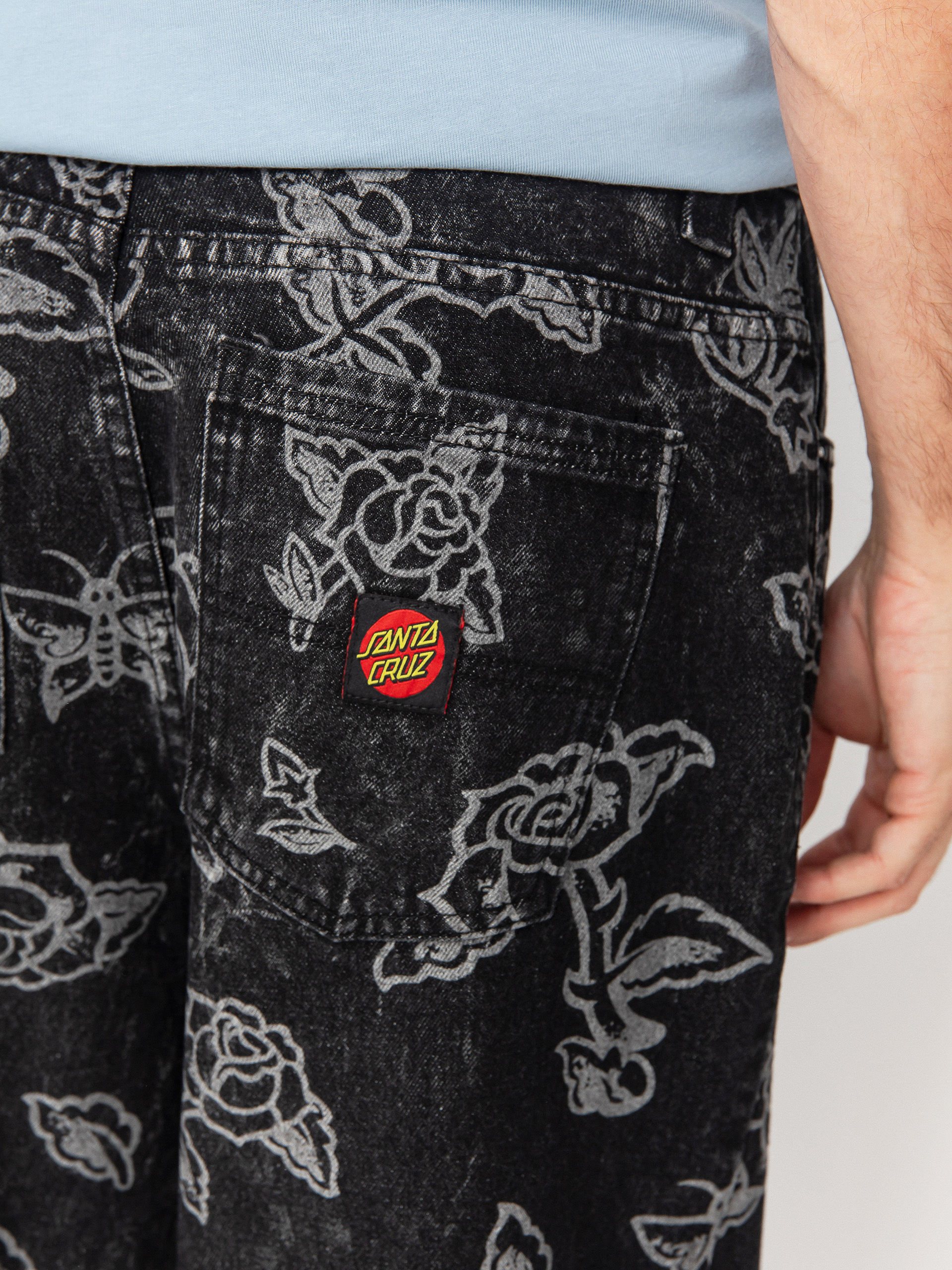 Kalhoty Santa Cruz Big (mono flash roses)