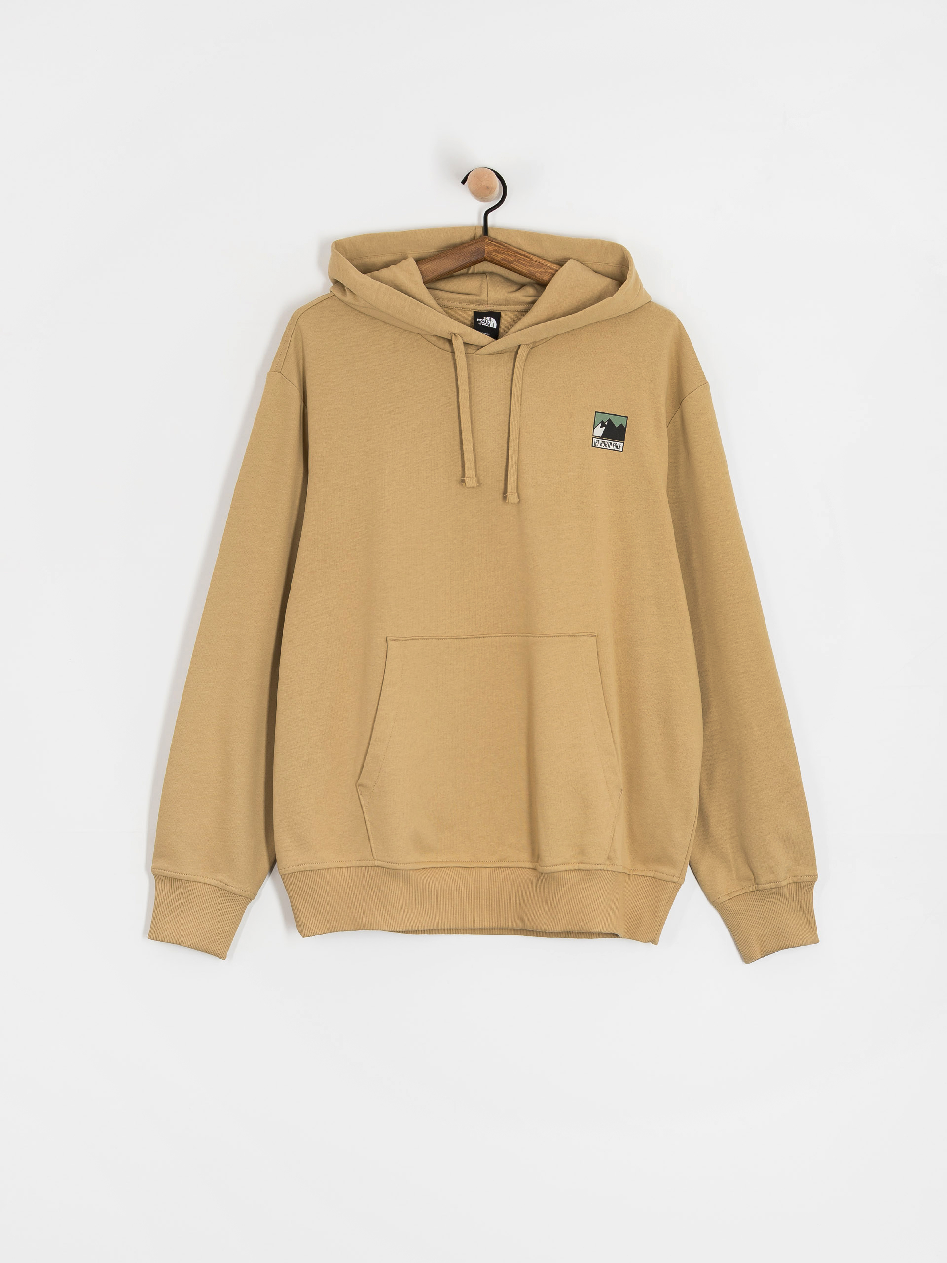 Mikina s kapucí The North Face Mountain Logo Relaxed HD (khaki stone)