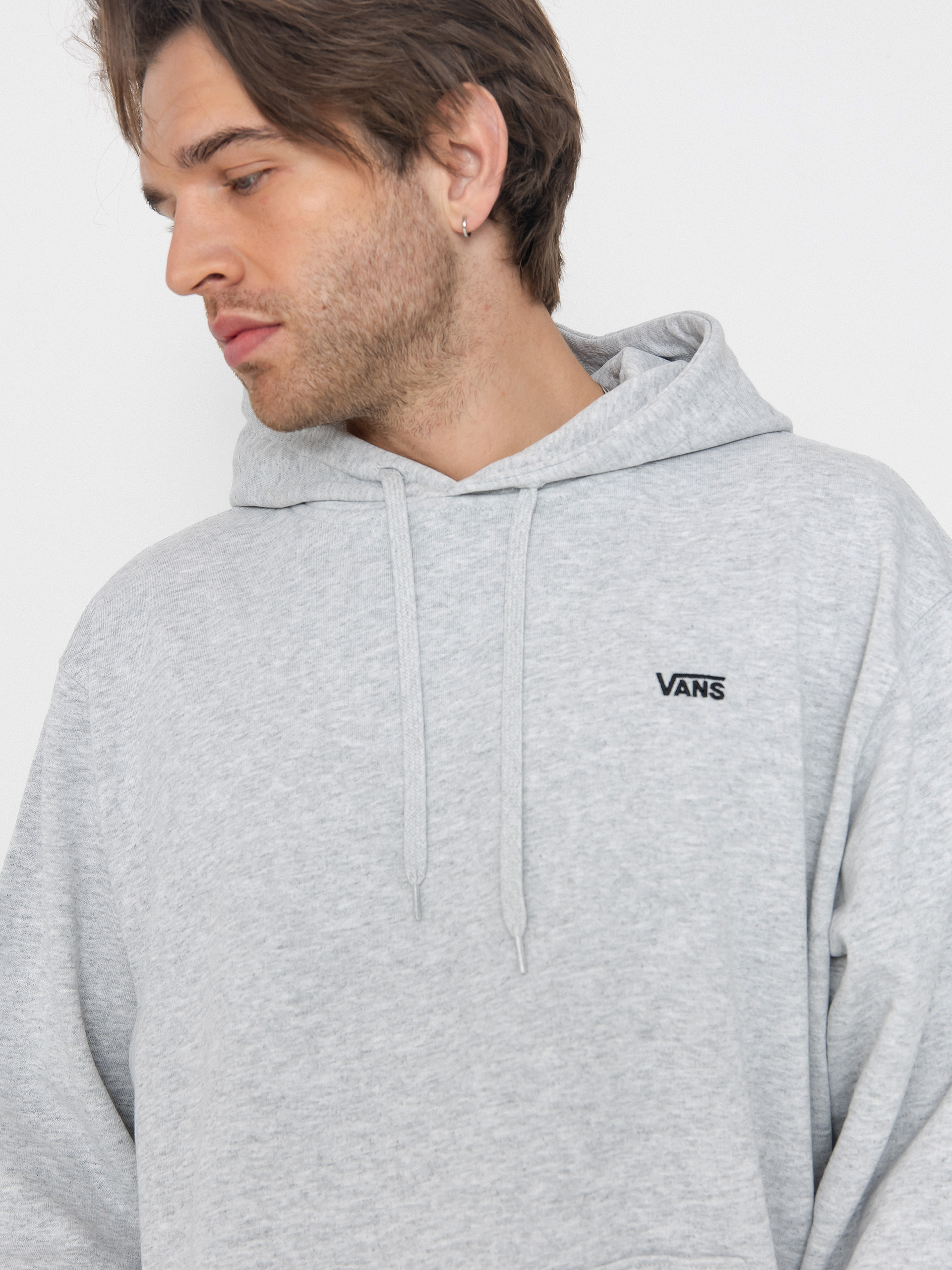 Mikina s kapucí Vans Left Chest II Loose HD (light grey heather)