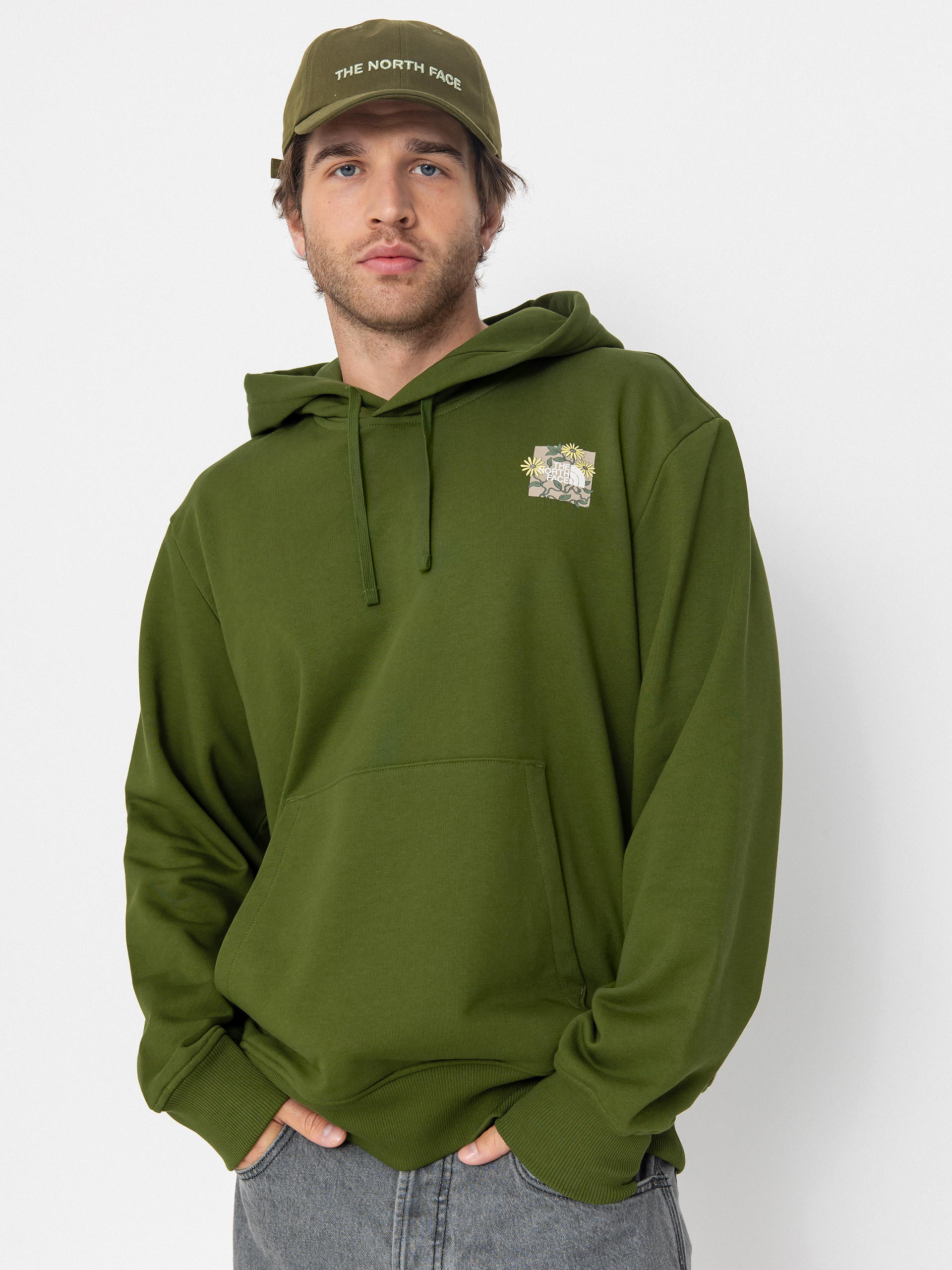 Mikina s kapucí The North Face Connect Relaxed Graphic HD (woodland green)