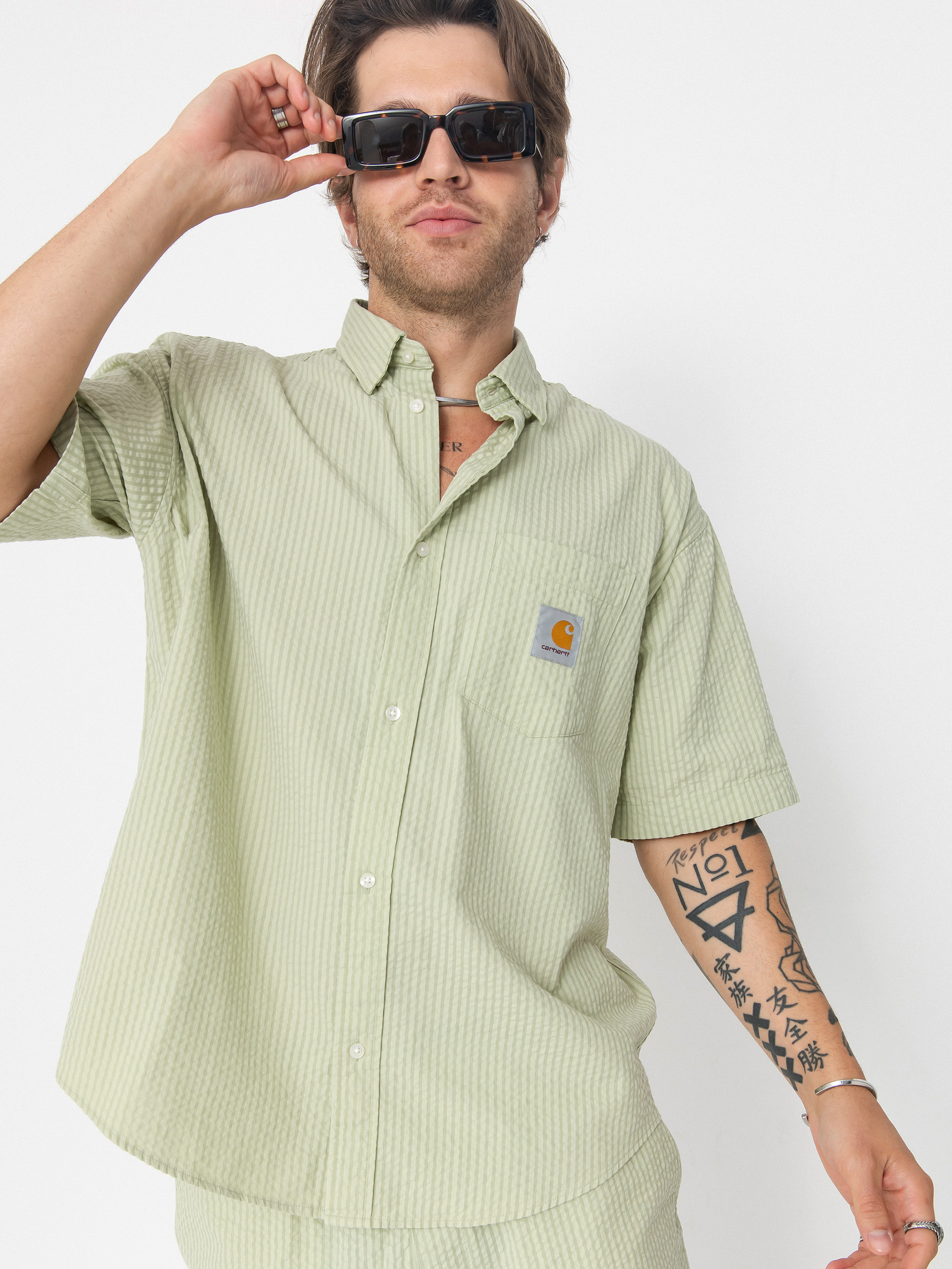 Košile Carhartt WIP Toland (toland stripe/pale olive)