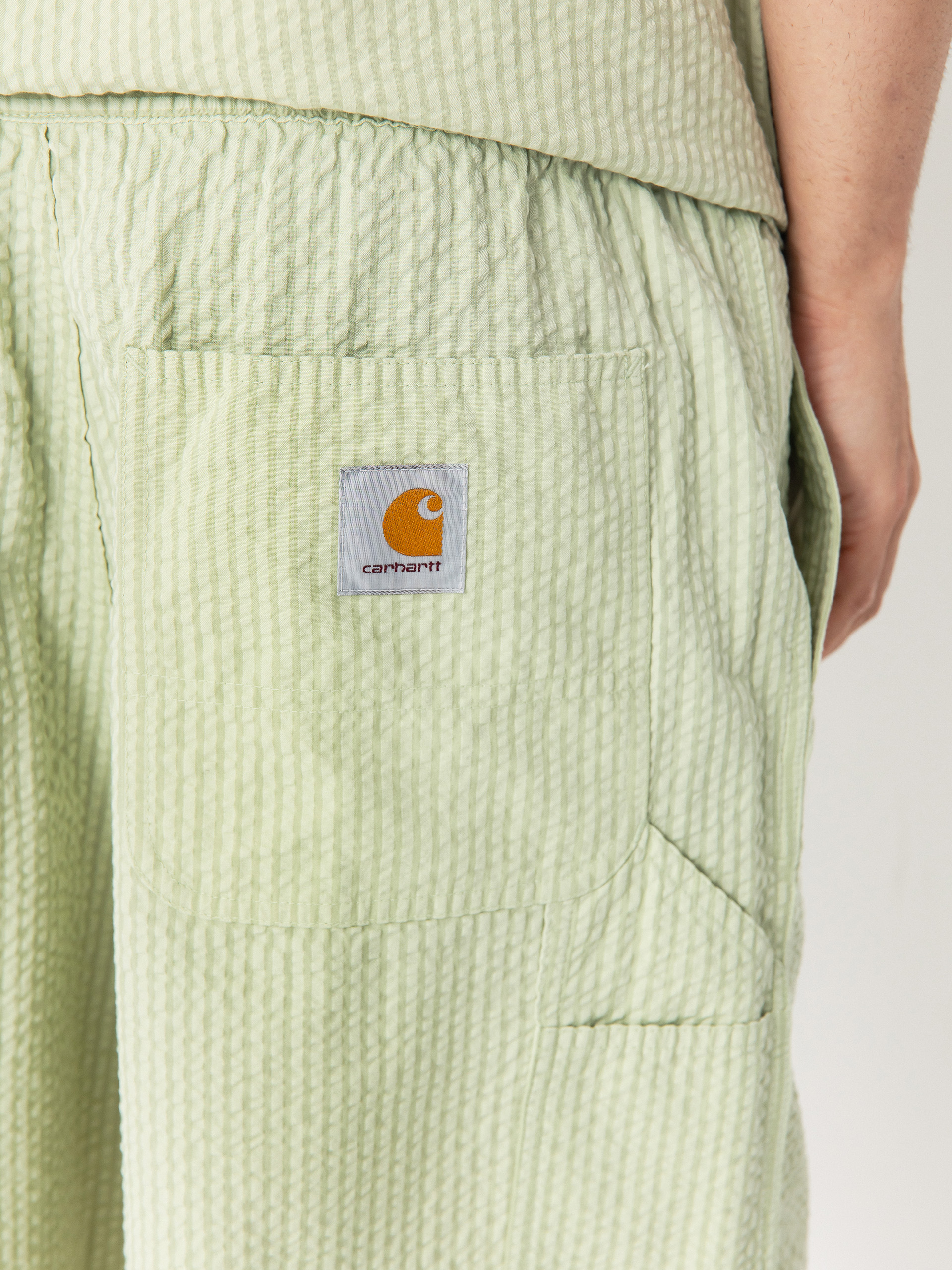 Kraťasy Carhartt WIP Toland (toland stripe/pale olive)