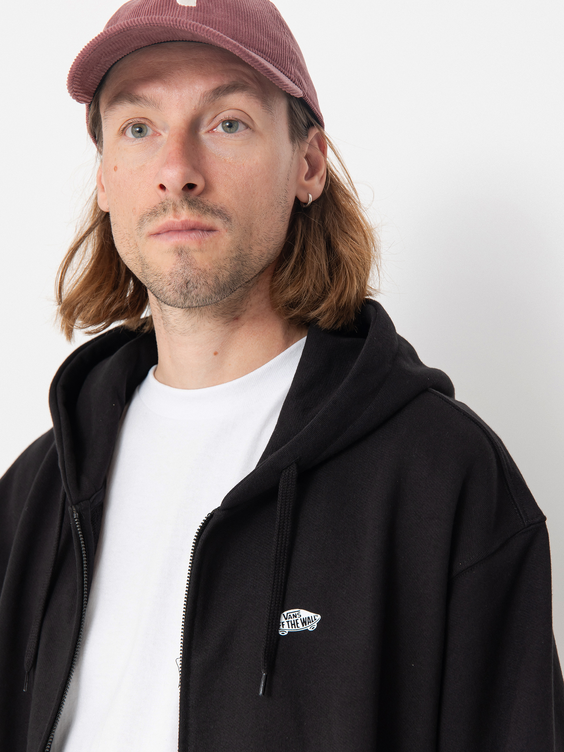 Mikina s kapucí Vans Style 76 II Loose Ft ZHD (black/white)