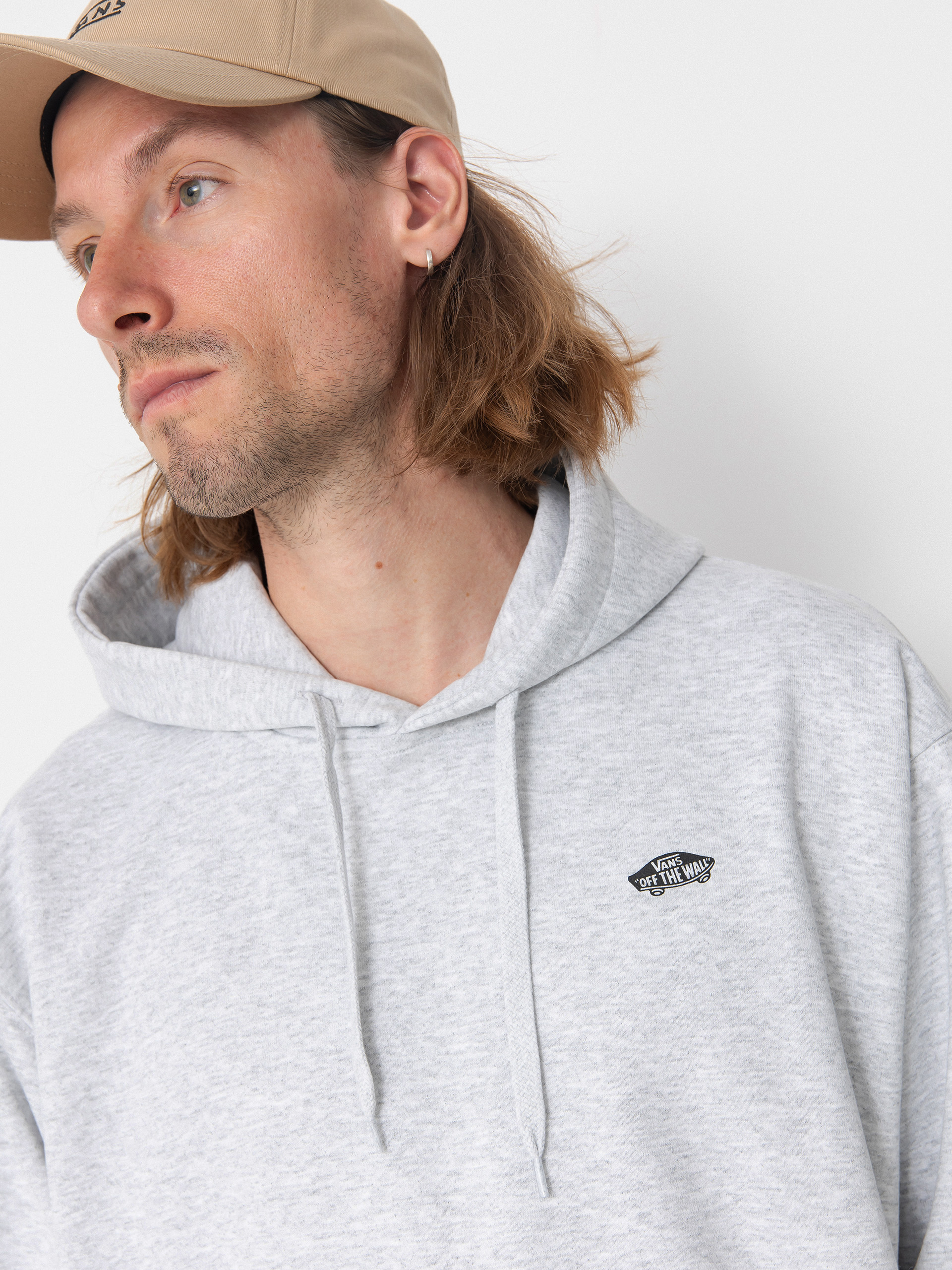 Mikina s kapucí Vans Style 76 II Loose Ft HD (light grey heather)