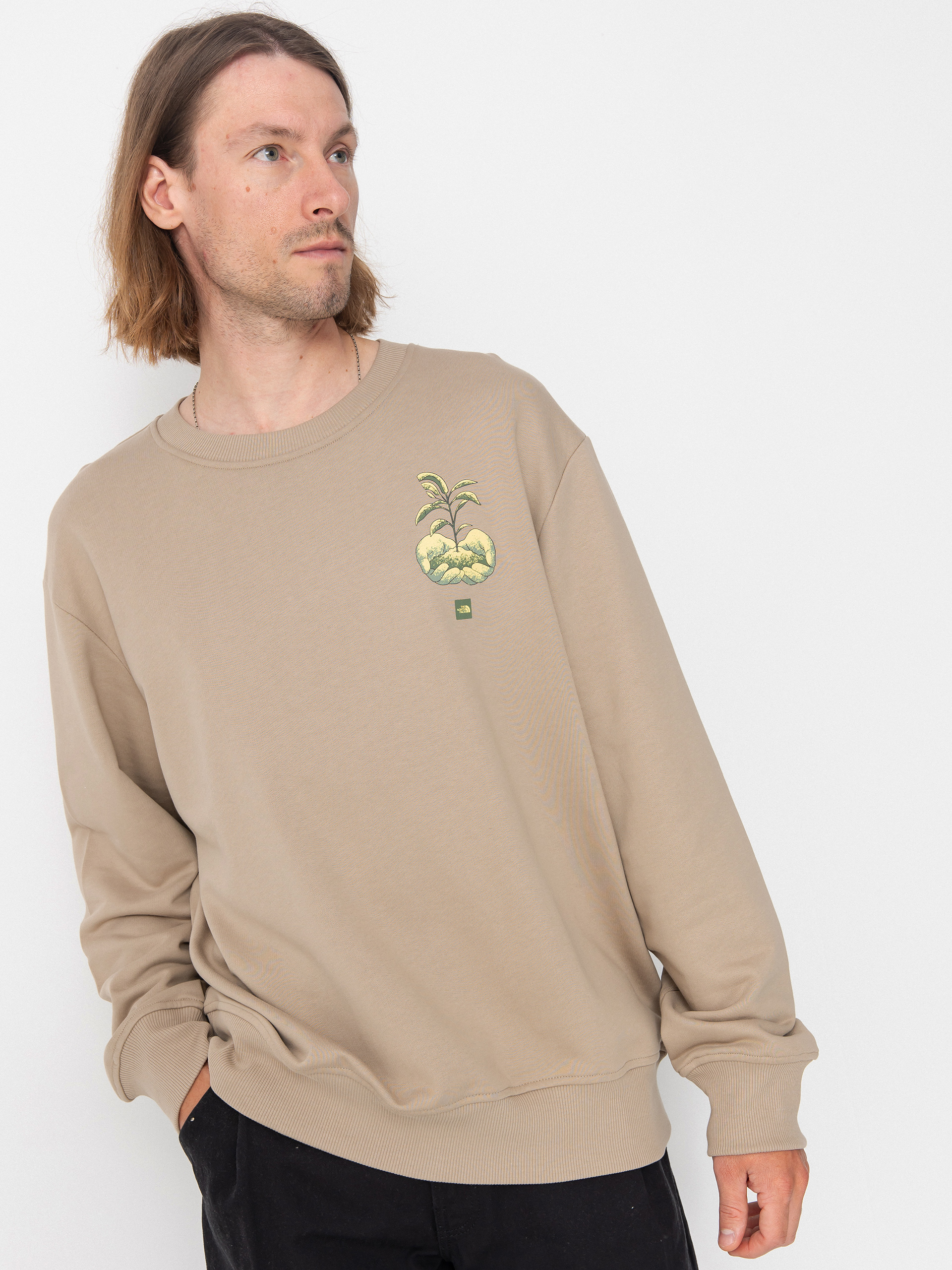 Mikina The North Face Connect Relaxed Graphic Crew (mushroom grey)