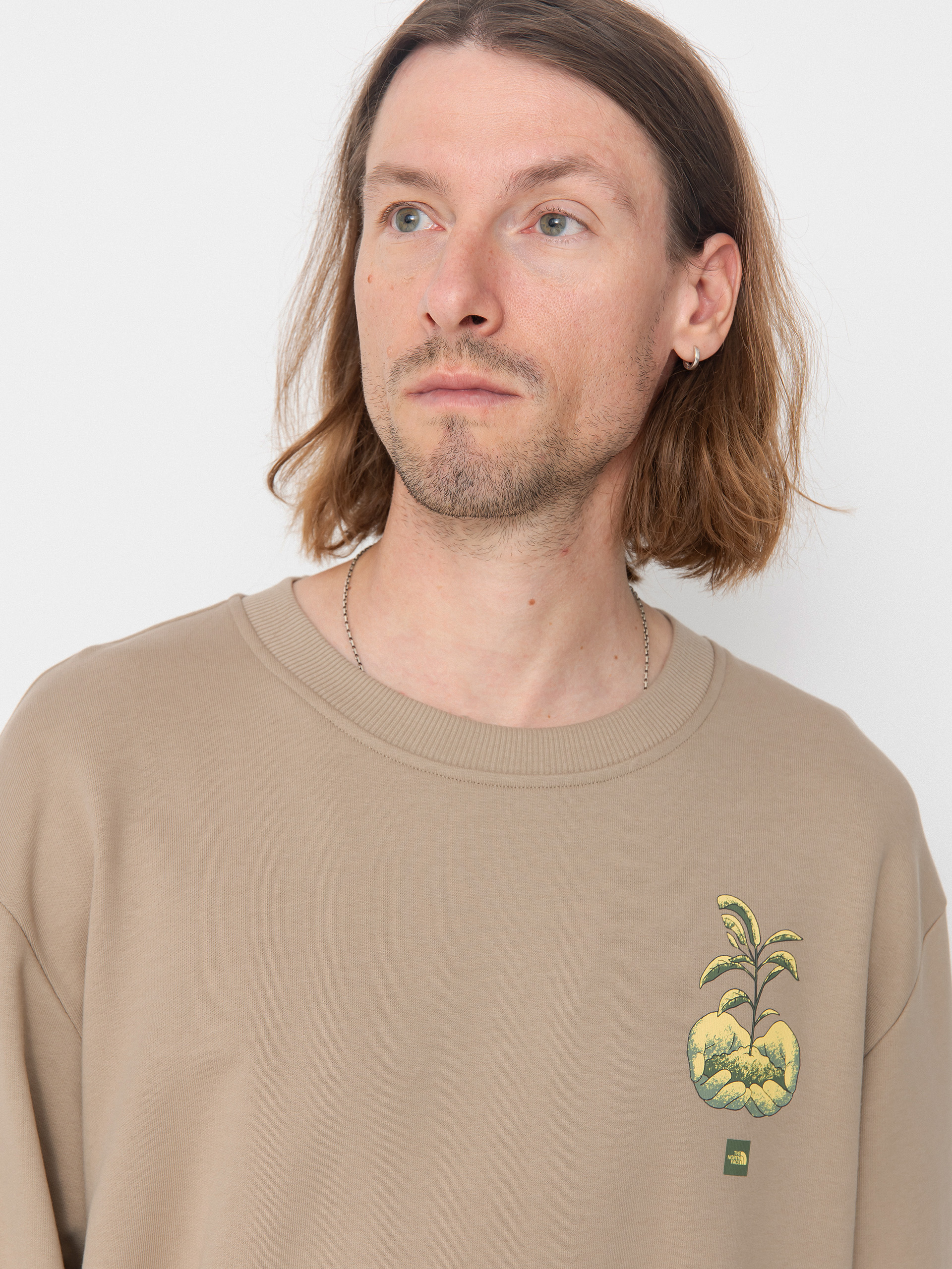 Mikina The North Face Connect Relaxed Graphic Crew (mushroom grey)