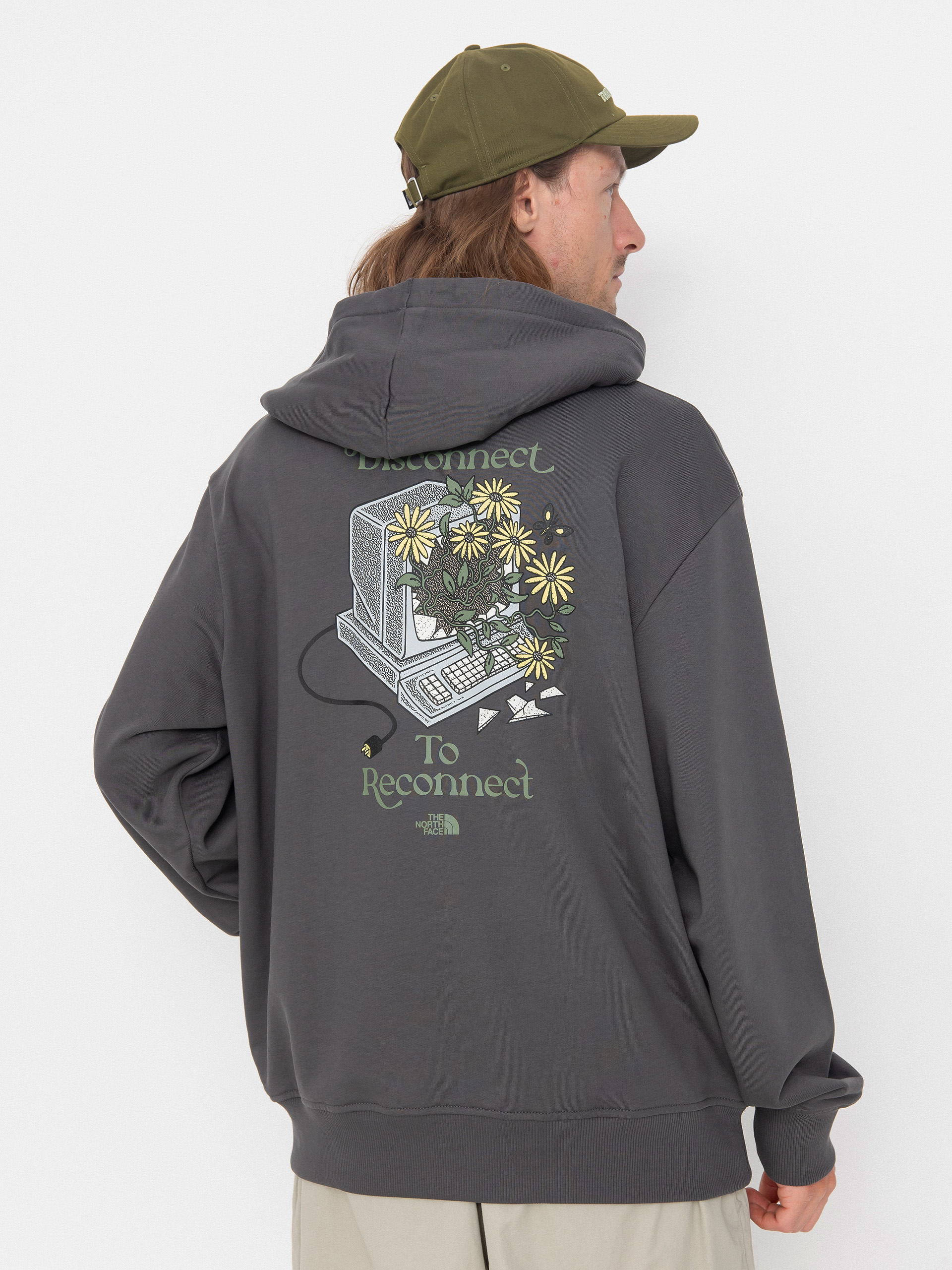 Mikina s kapucí The North Face Connect Relaxed Graphic HD (anthracite grey)