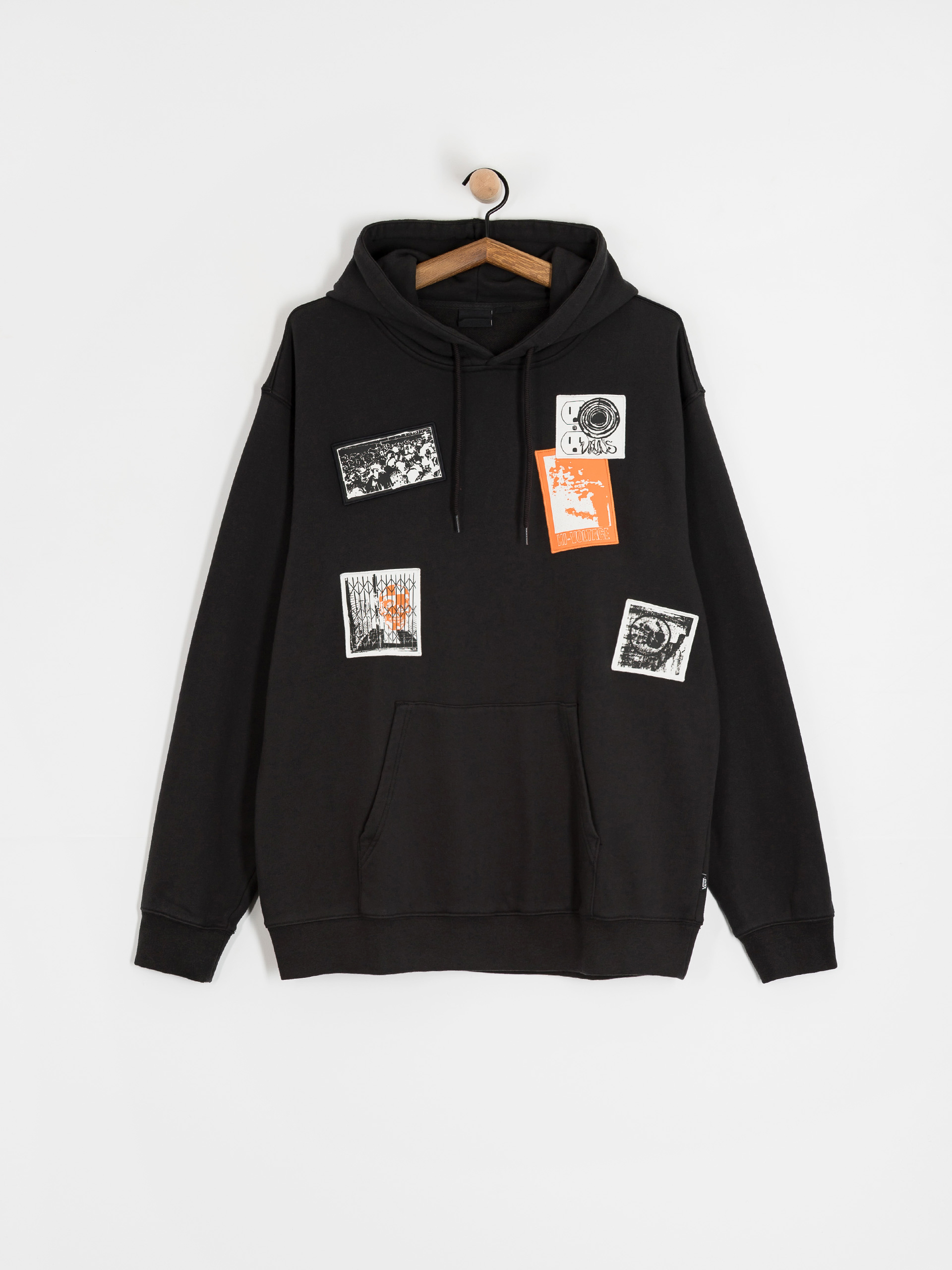 Mikina s kapucí Vans Punk Patch HD (black)