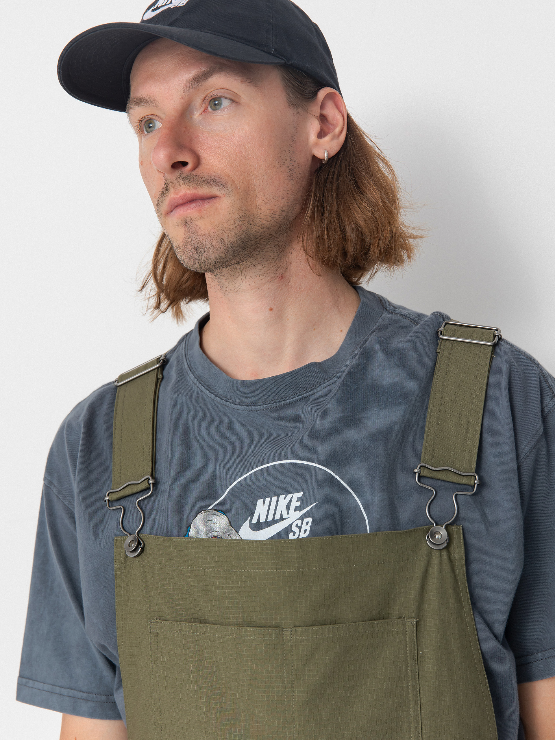 Kalhoty Nike SB Federation Agnostic Overalls (medium olive/white)