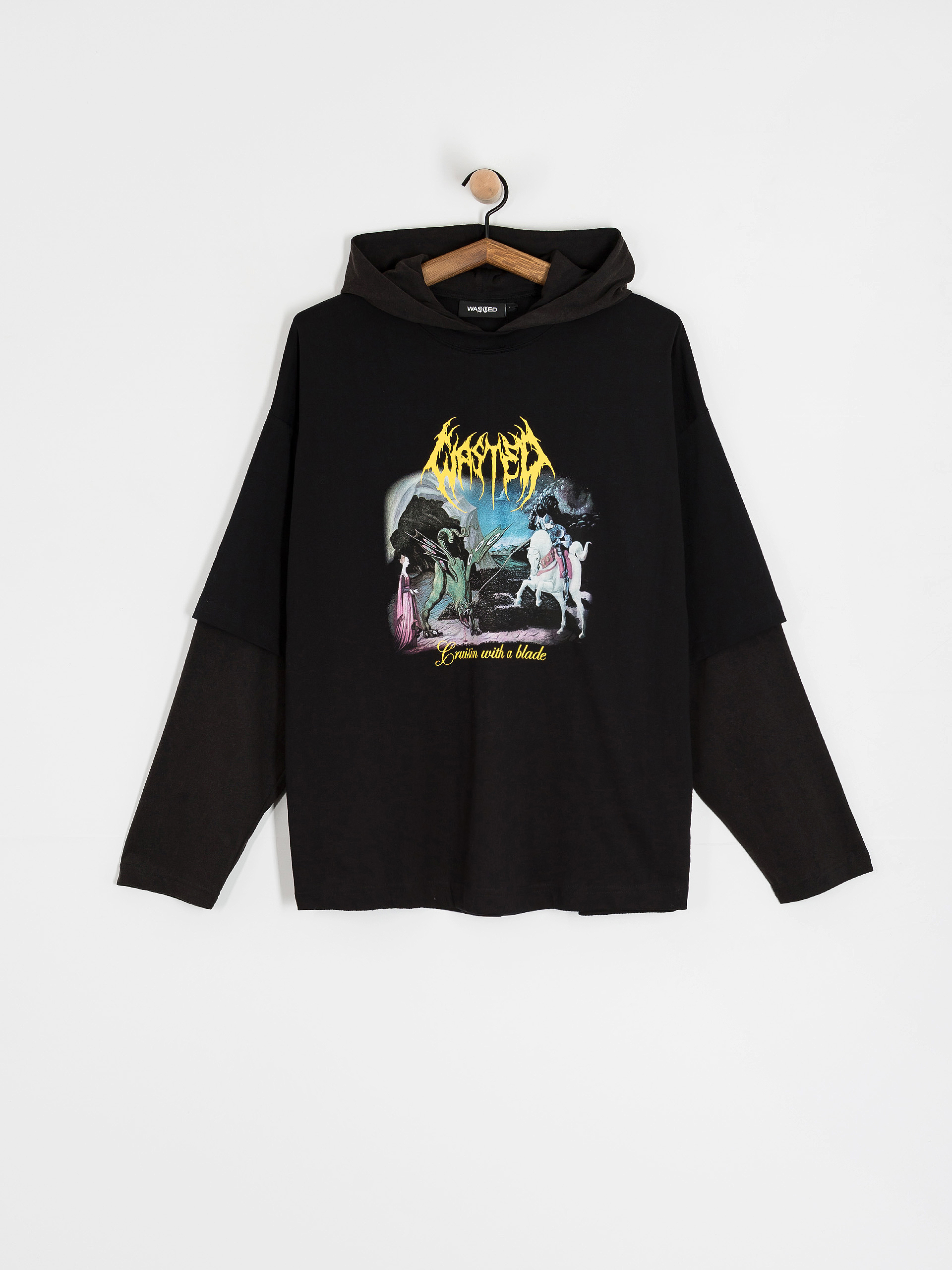 Mikina s kapucí Wasted Paris Tale Age HD (black/faded black)