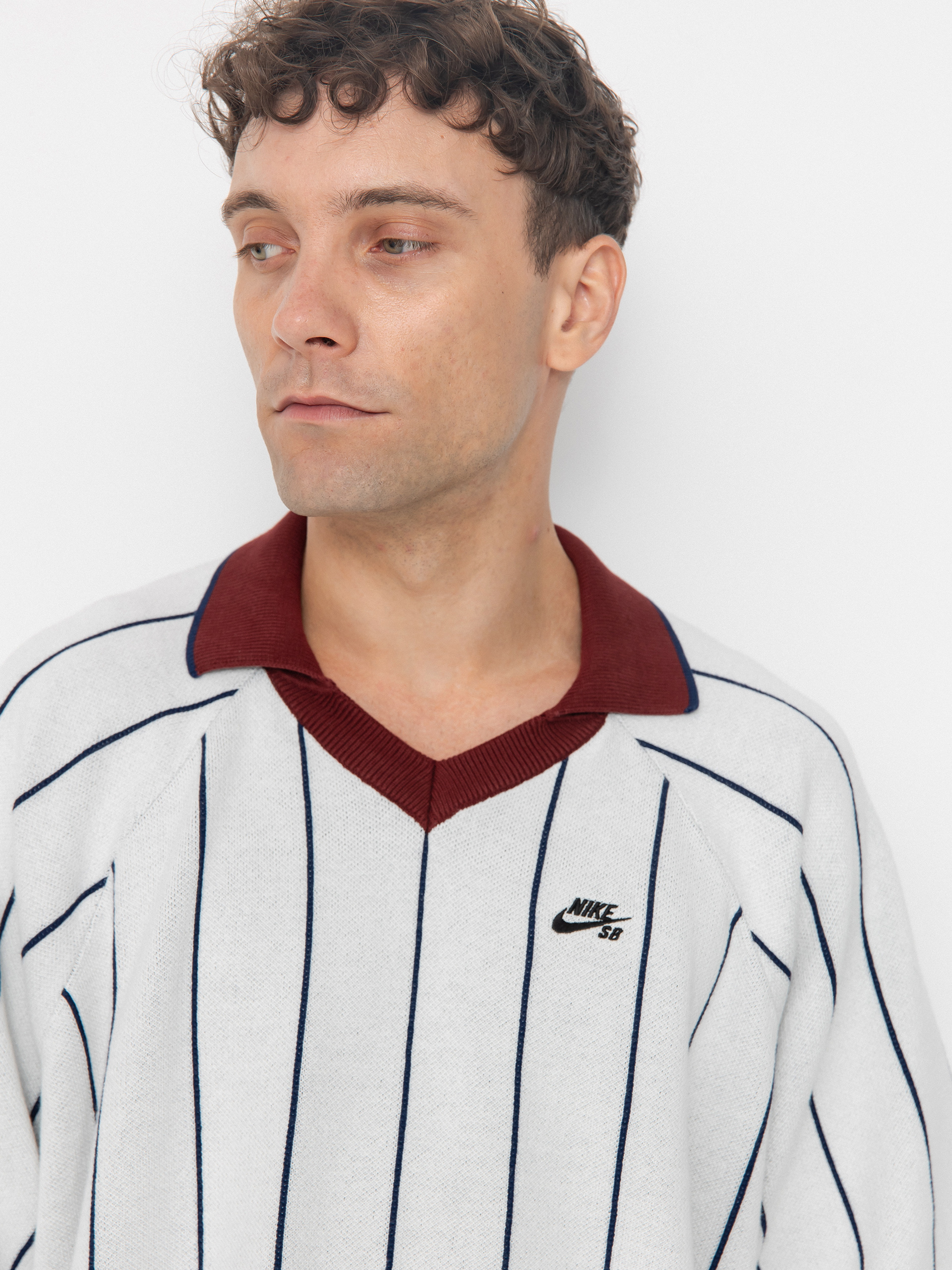 Polo tričko Nike SB Strap Polo Sweat (sail/midnight navy/dark team red)