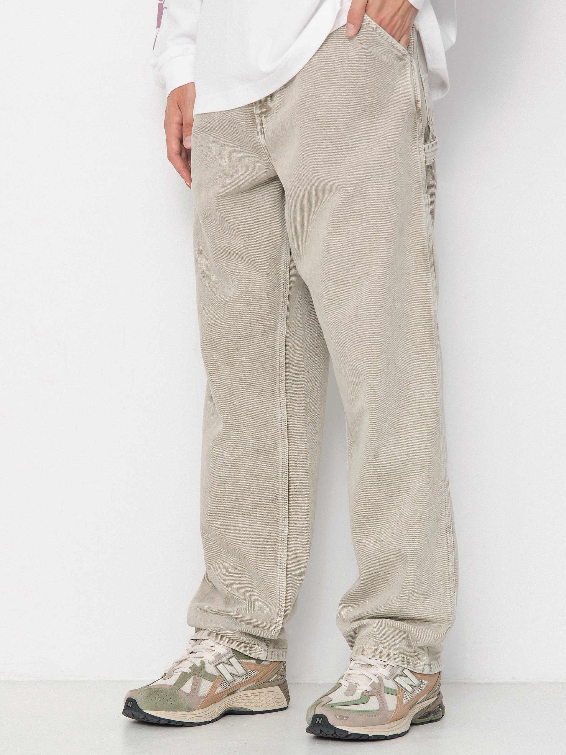 Kalhoty Carhartt WIP Single Knee (opuntia/chalk wash)