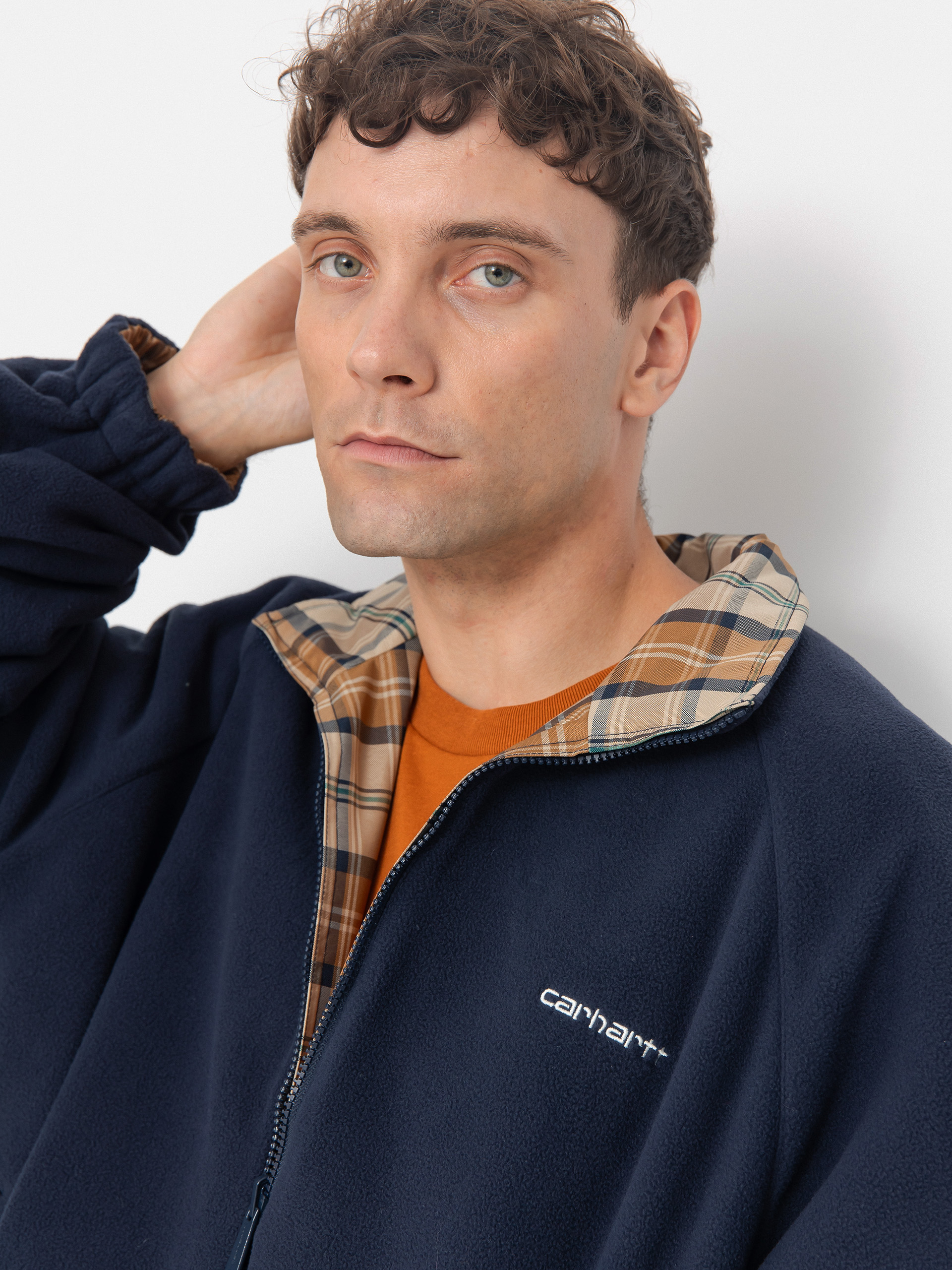 Bunda Carhartt WIP Reversible Planer (planer check/wall/air force blue)