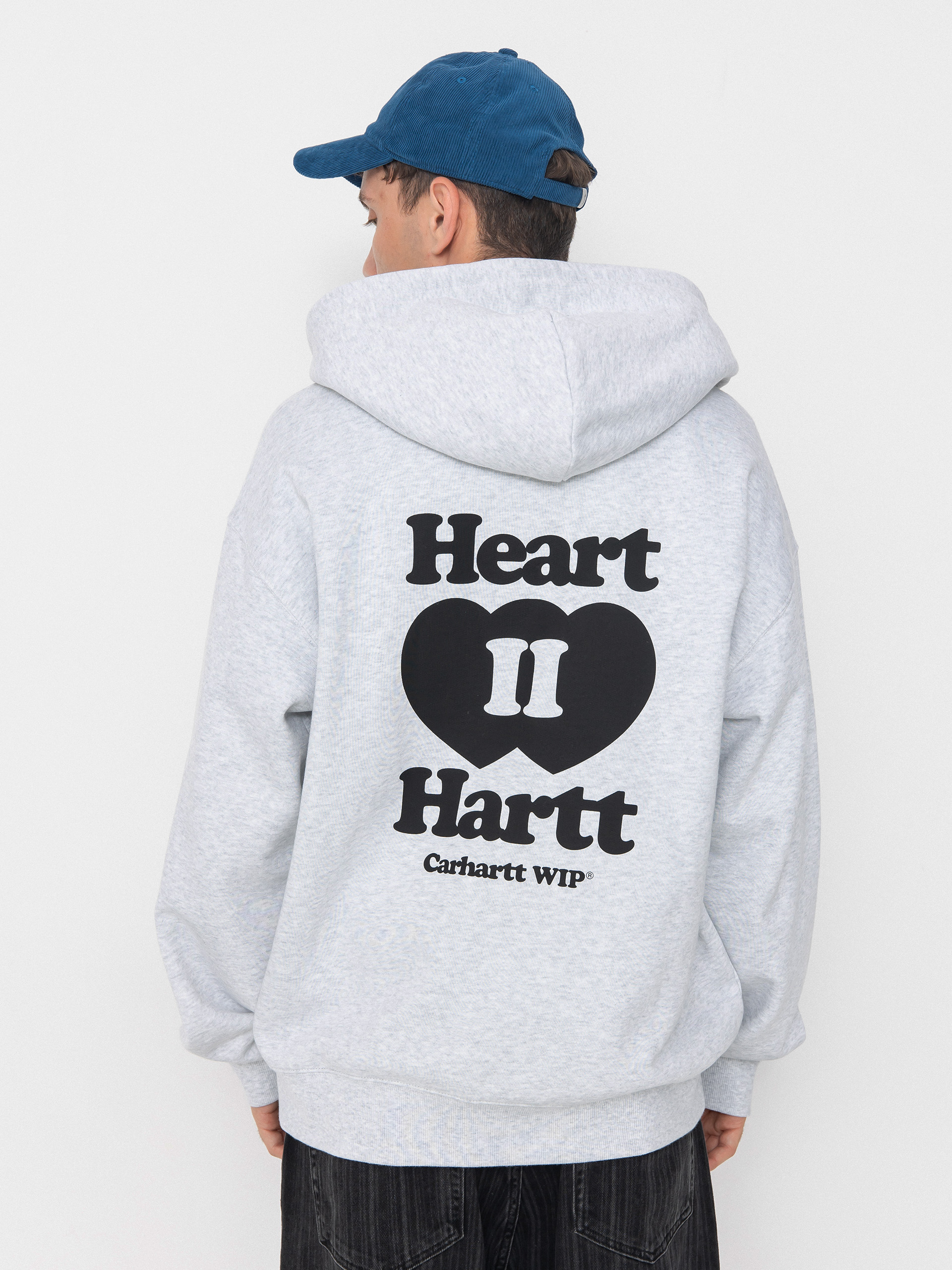 Mikina s kapucí Carhartt WIP Heart II Hartt ZHD (ash heather)