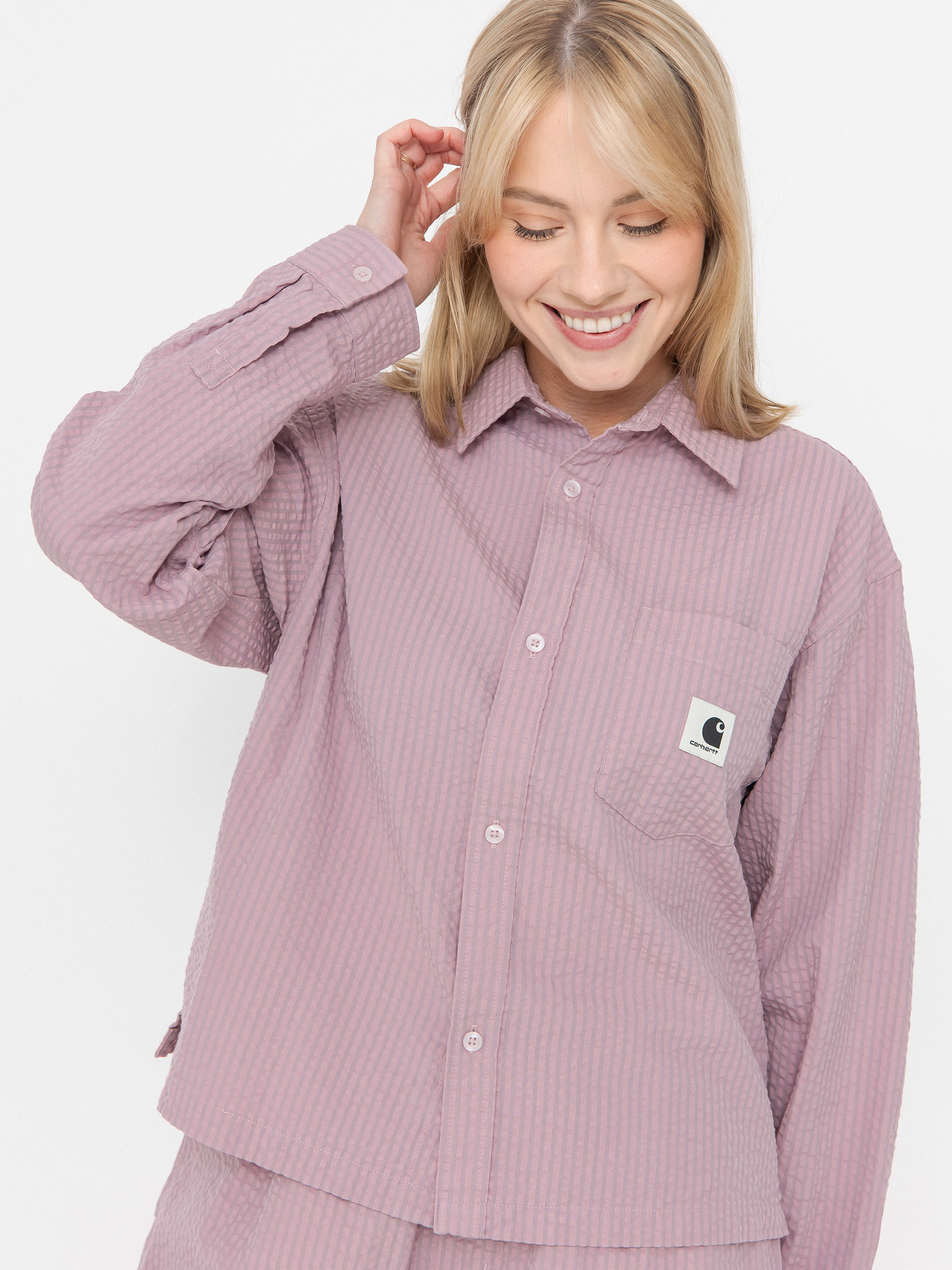 Košile Carhartt WIP Toland Wmn (toland stripe/pink fog)