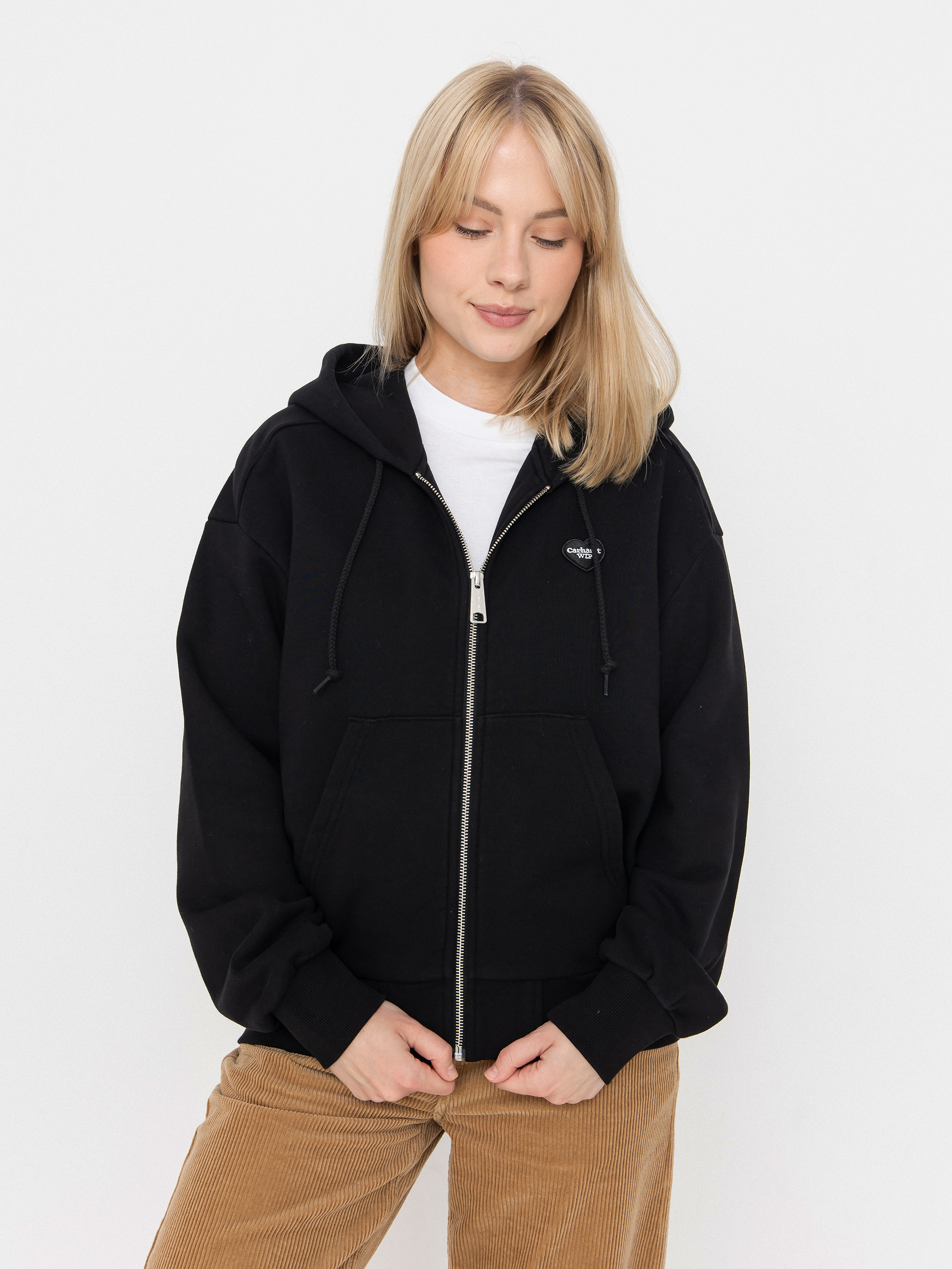 Mikina s kapucí Carhartt WIP Heart II Hartt ZHD Wmn (black)