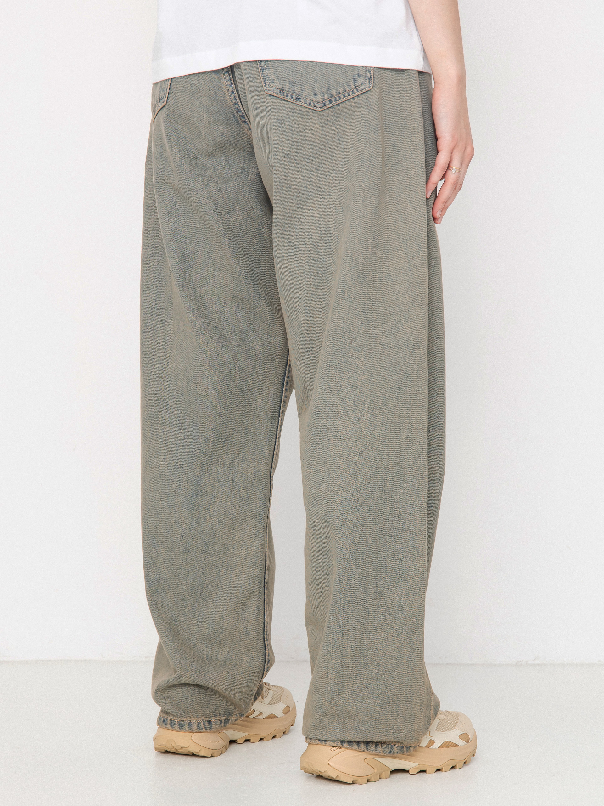 Kalhoty Carhartt WIP Brandon Wmn (blue/leather/garment dyed)