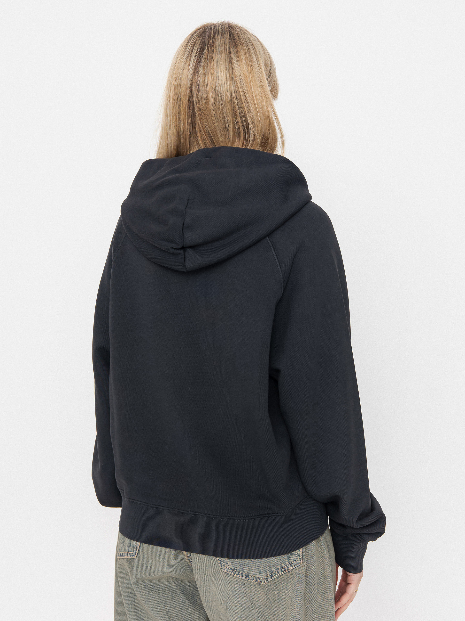 Mikina s kapucí Carhartt WIP Hudson HD Wmn (black/chalk wash)