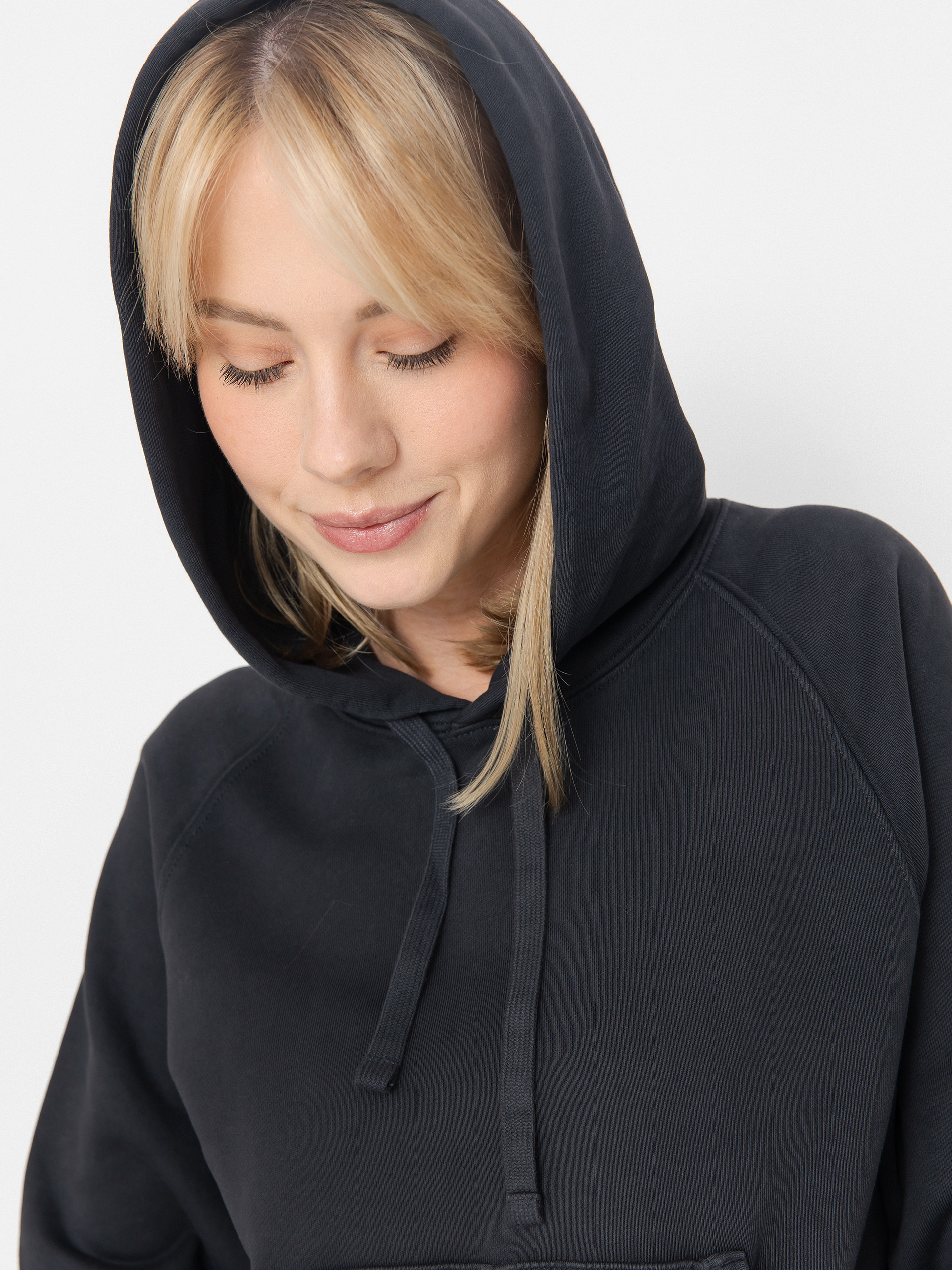 Mikina s kapucí Carhartt WIP Hudson HD Wmn (black/chalk wash)