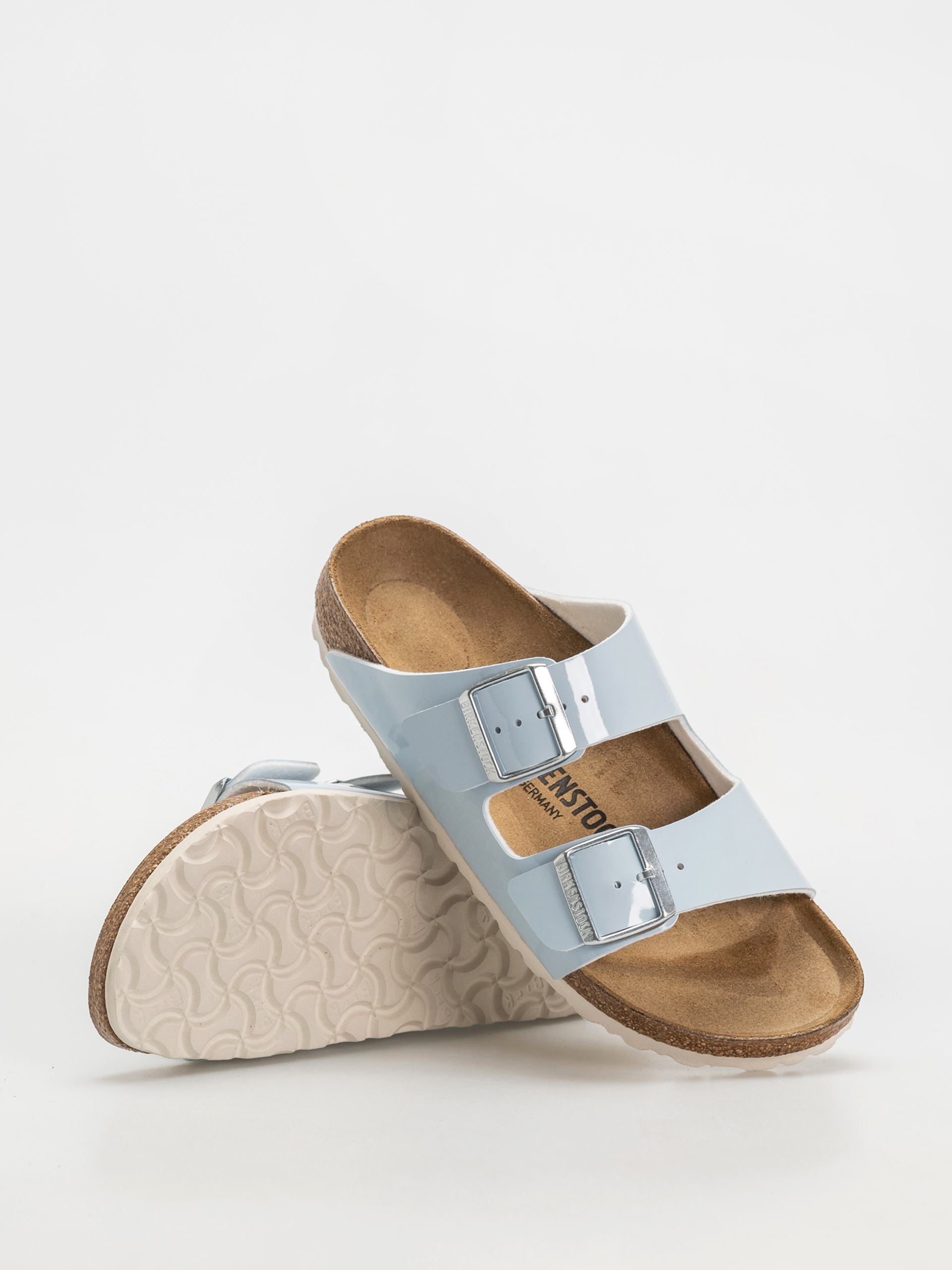 Plážovky Birkenstock Arizona Briko Flor Narrow Wmn (patent baby blue)
