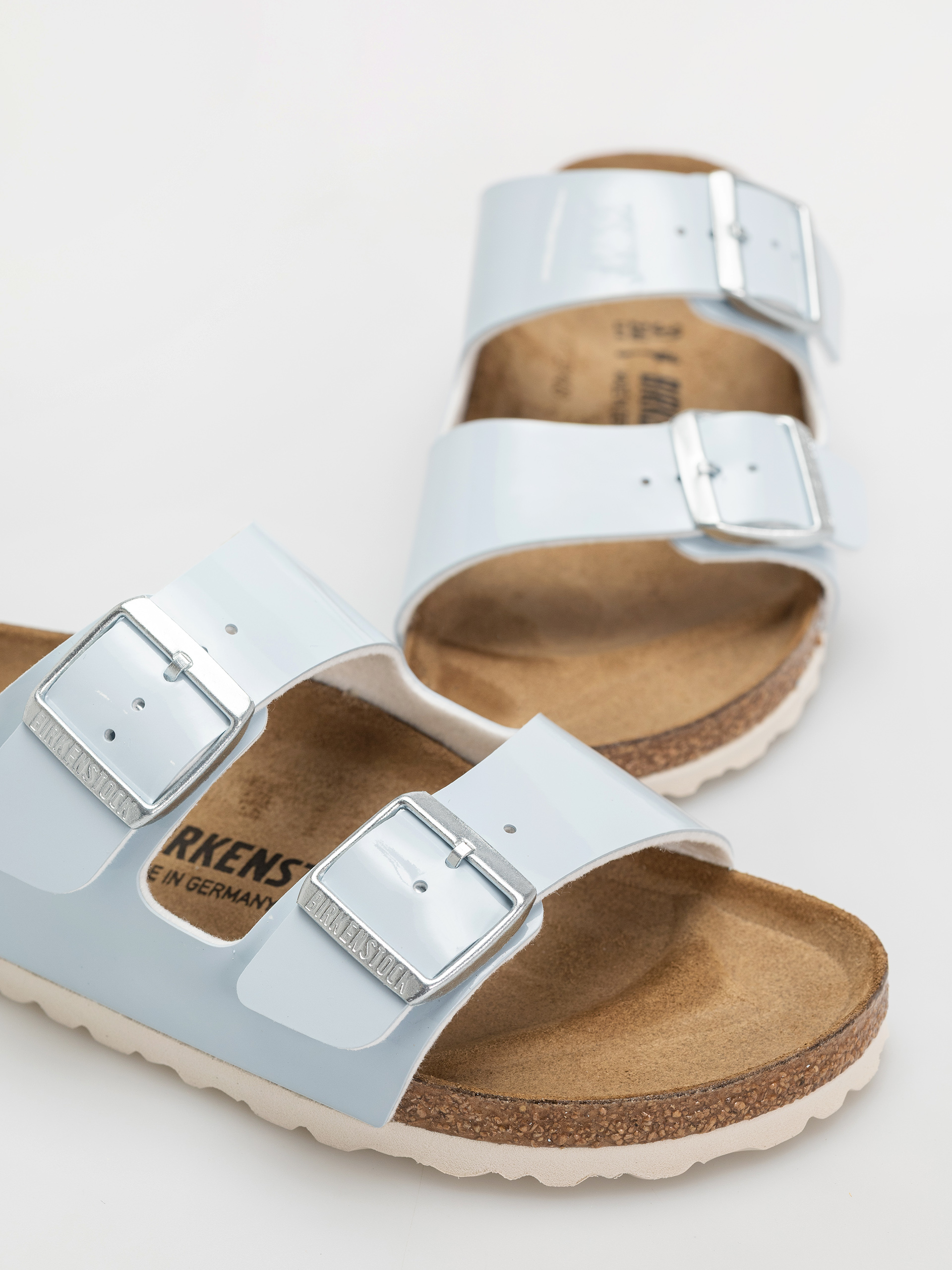 Plážovky Birkenstock Arizona Briko Flor Narrow Wmn (patent baby blue)