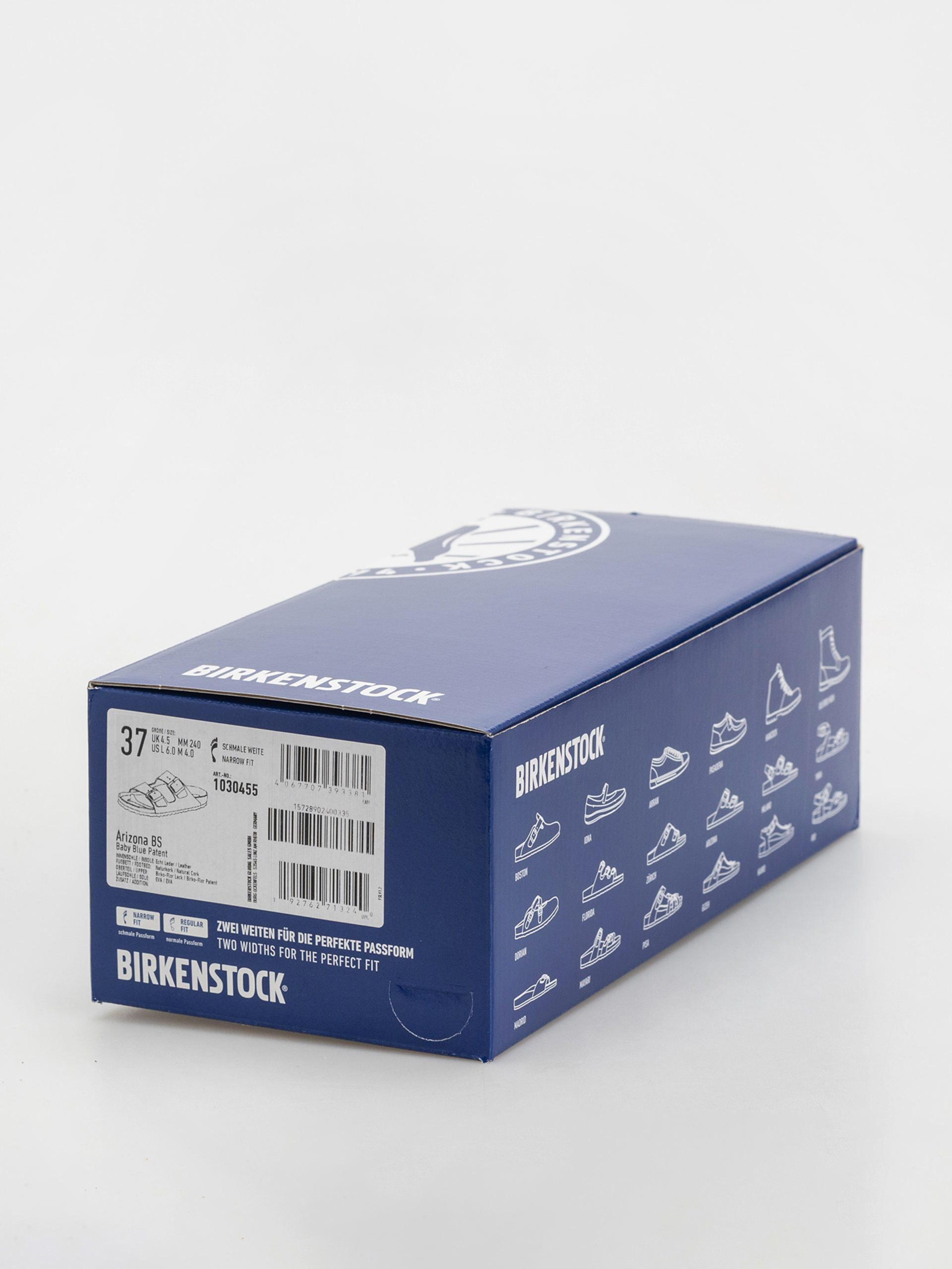 Plážovky Birkenstock Arizona Briko Flor Narrow Wmn (patent baby blue)