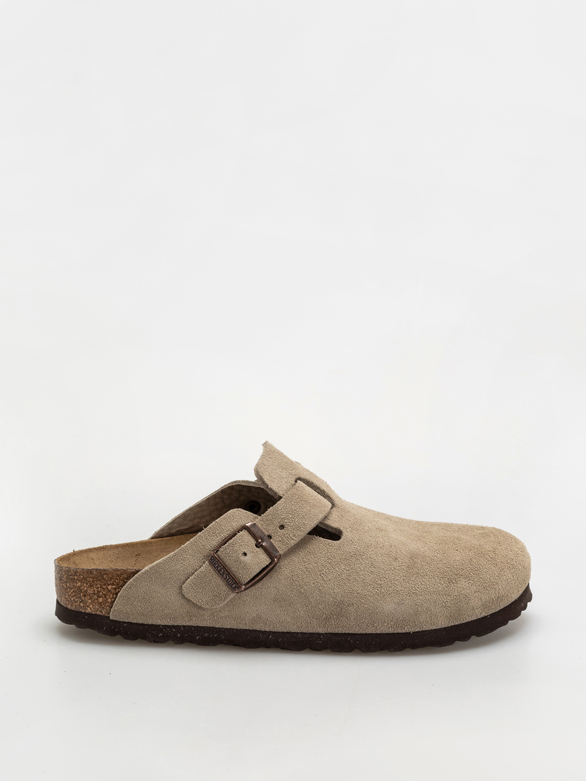 Plážovky Birkenstock Boston Suede Leather Narrow Wmn (taupe)