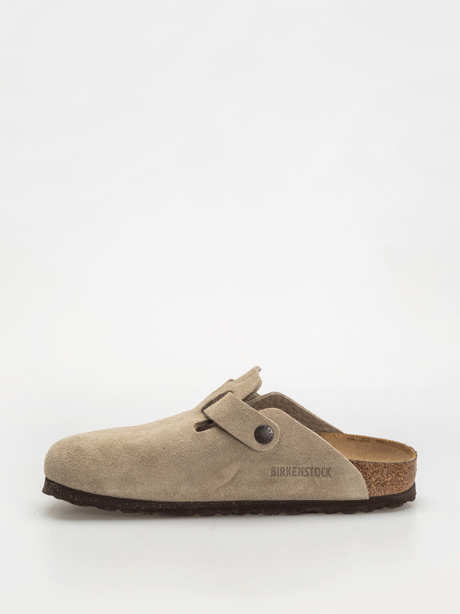 Plážovky Birkenstock Boston Suede Leather Narrow Wmn (taupe)