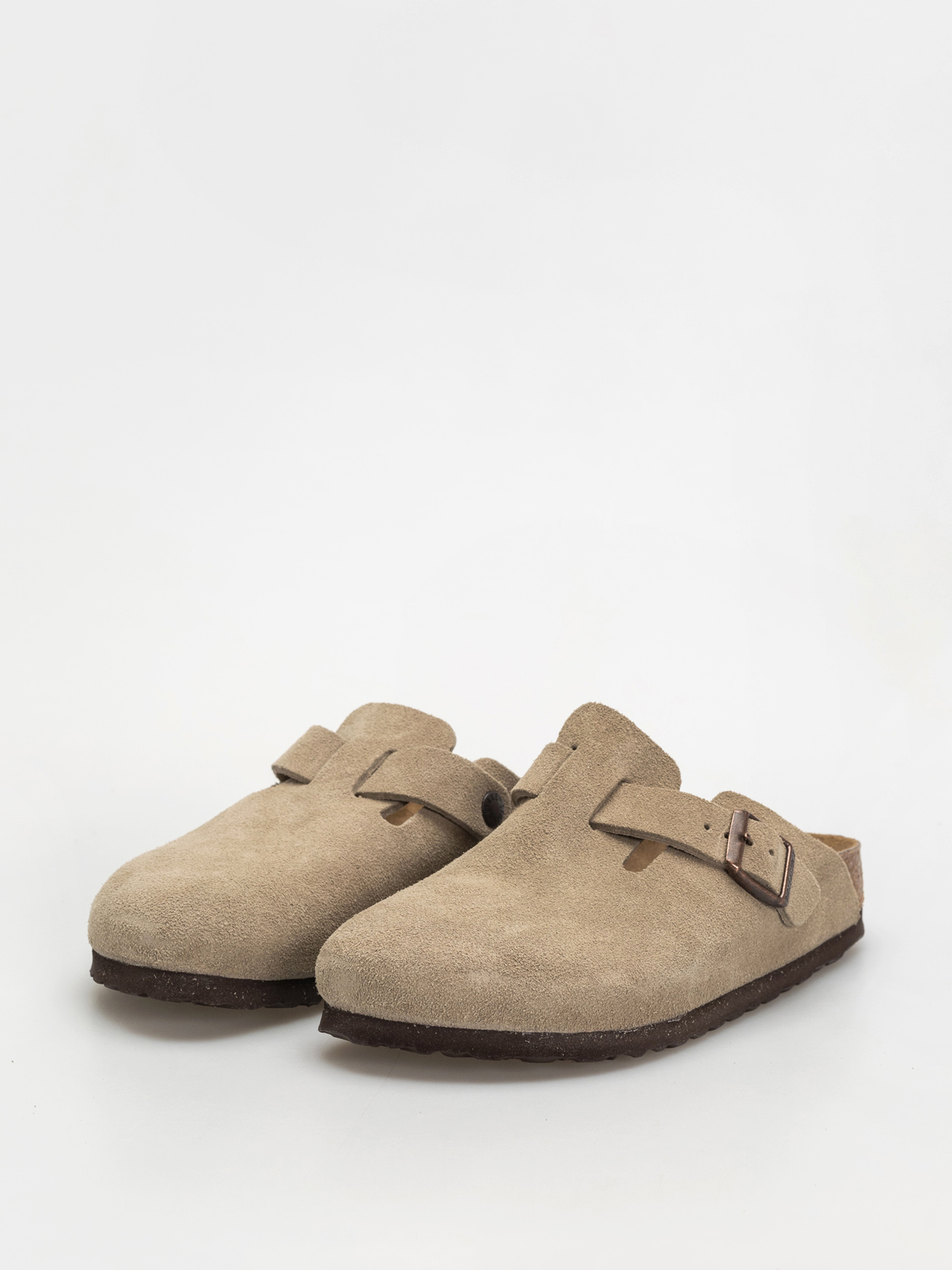 Plážovky Birkenstock Boston Suede Leather Narrow Wmn (taupe)