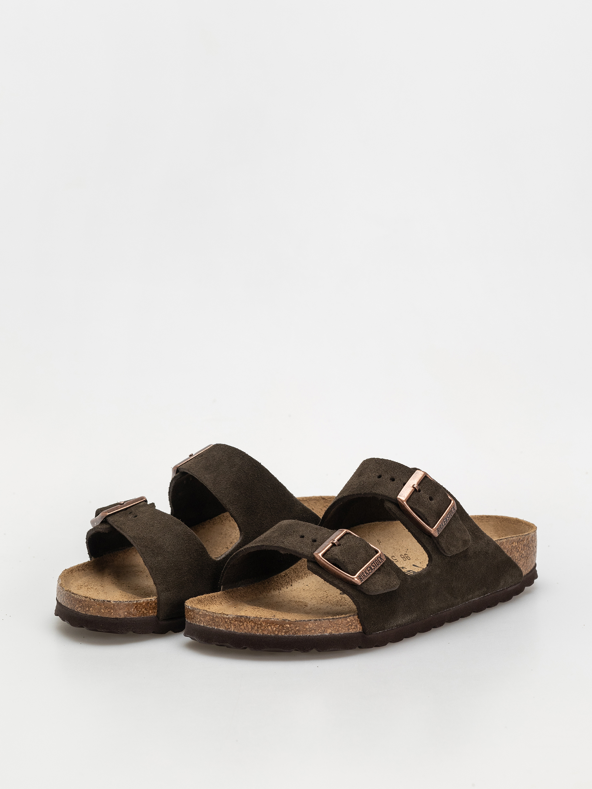 Plážovky Birkenstock Arizona Suede Leather Narrow Wmn (mocca)
