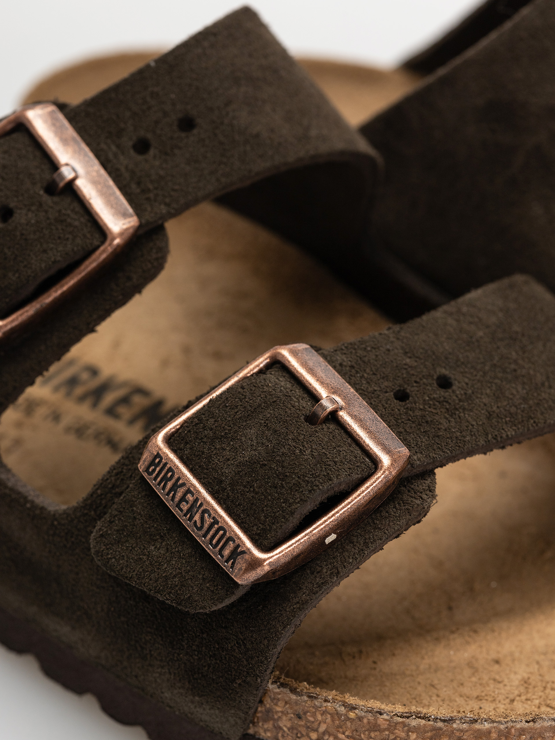 Plážovky Birkenstock Arizona Suede Leather Narrow Wmn (mocca)