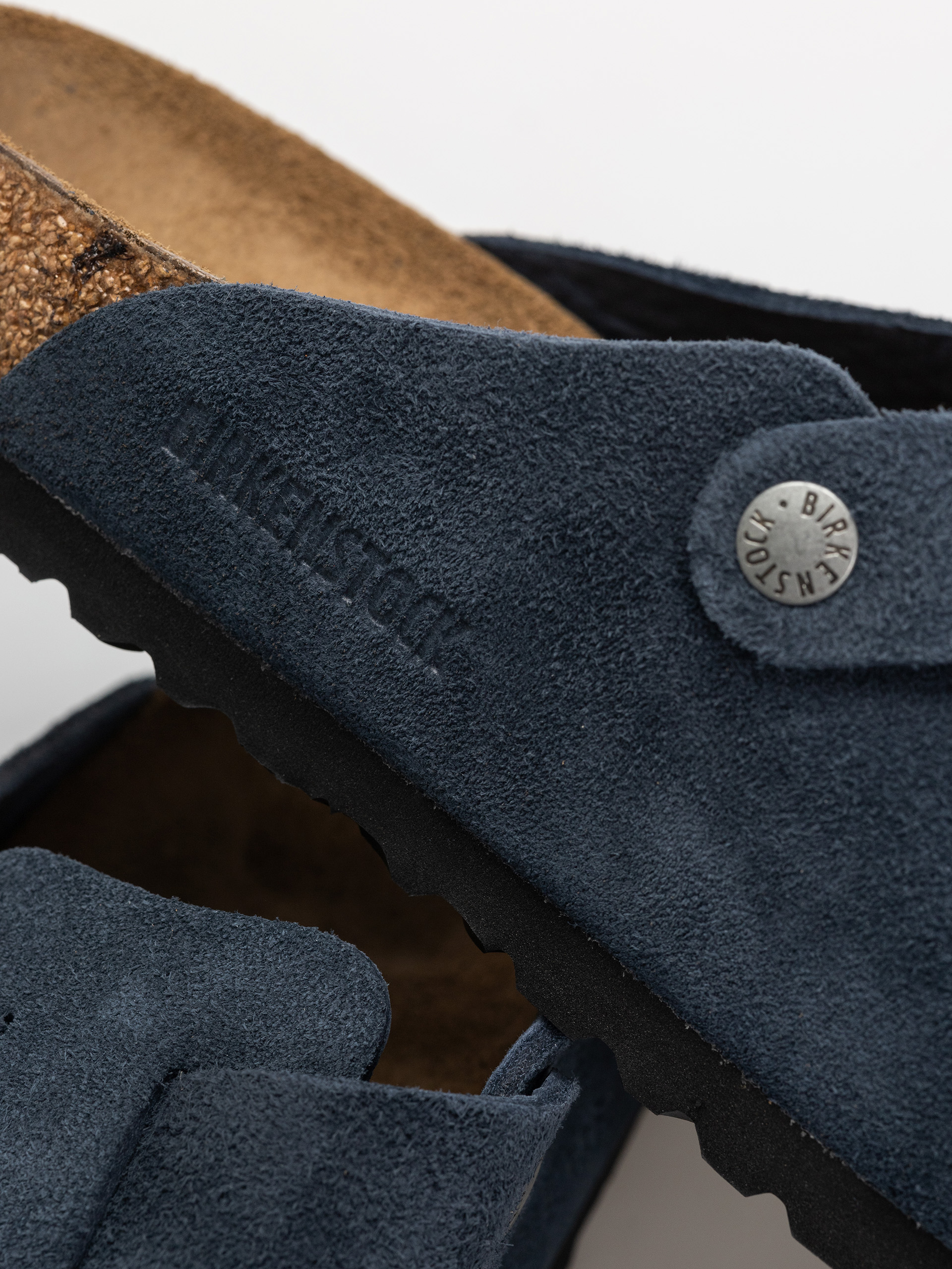 Plážovky Birkenstock Boston Suede Leather Regular (new navy)
